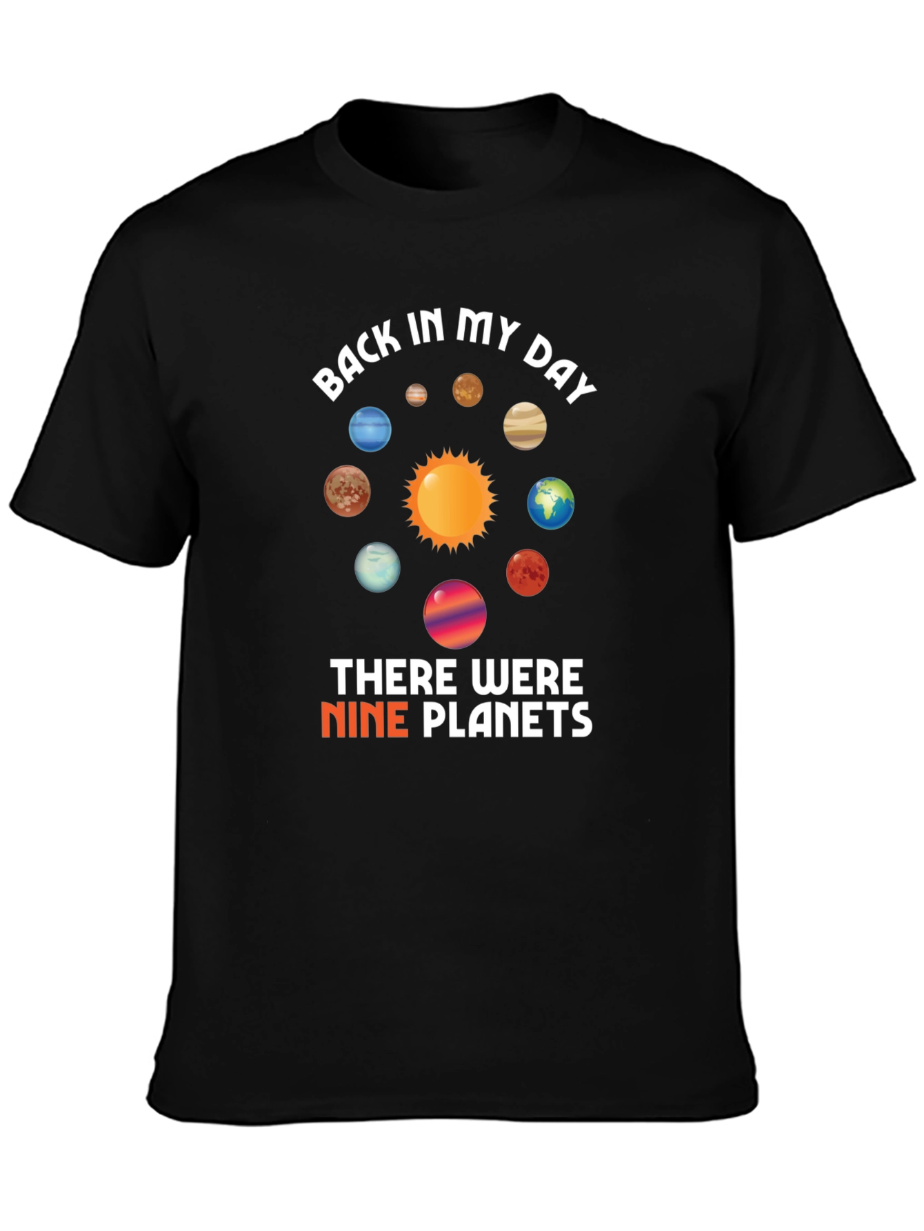 Nine Planets T-Shirt - Astronomy Retro Style