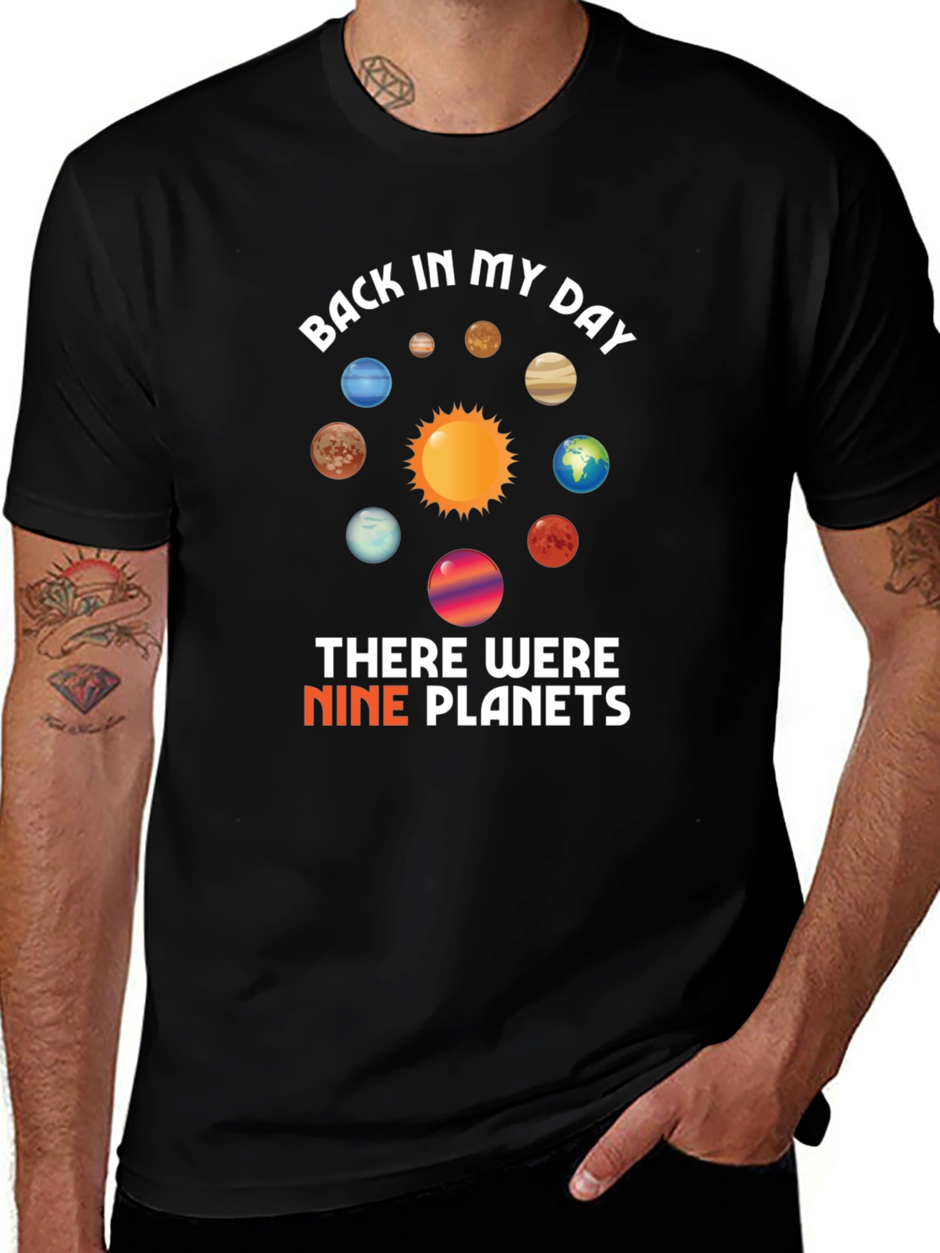 Nine Planets T-Shirt - Astronomy Retro Style