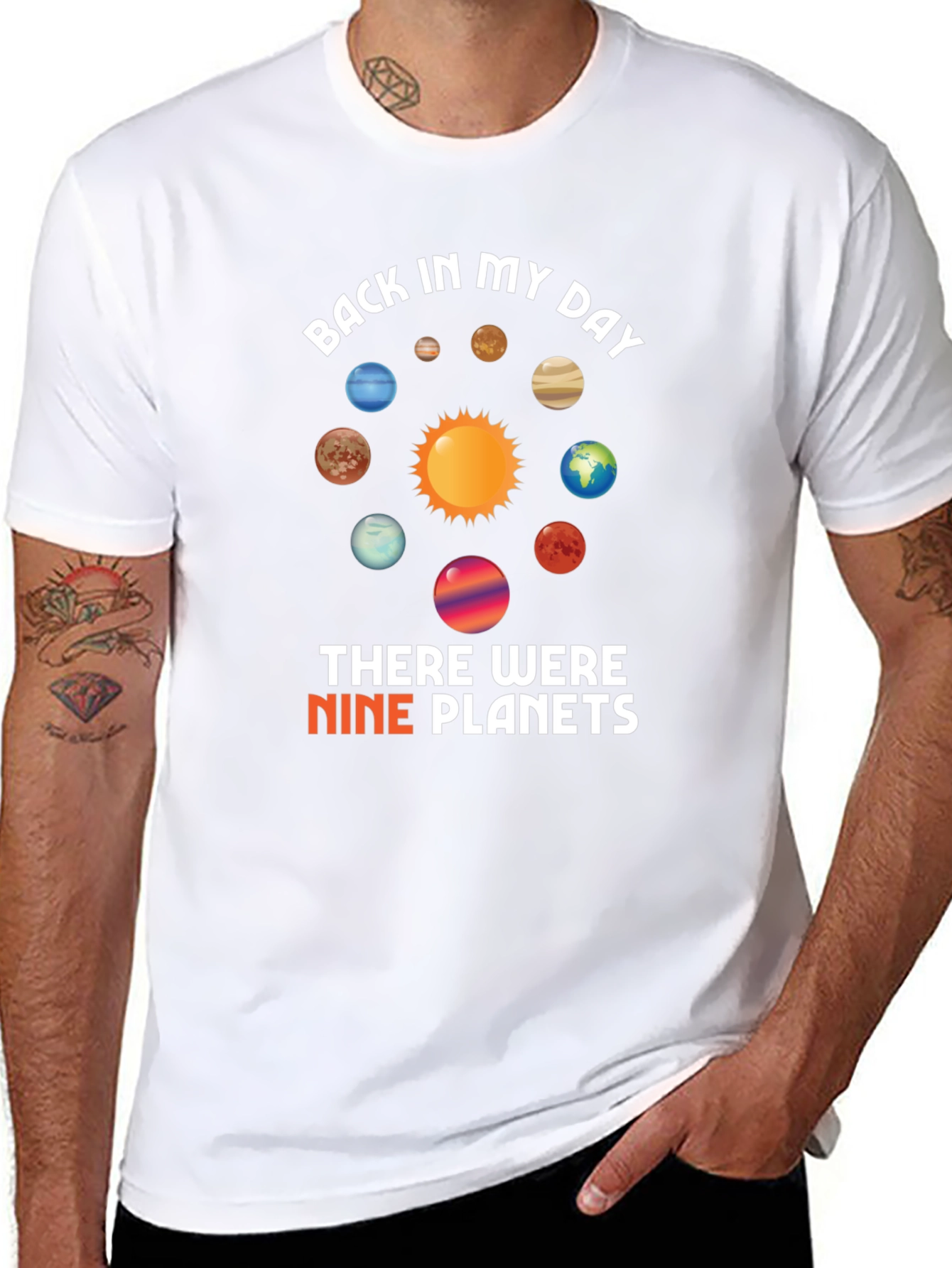 Nine Planets T-Shirt - Astronomy Retro Style