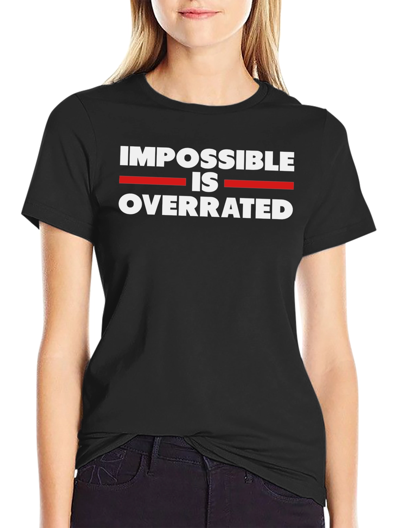 Impossible is Overrated Black Graphic Tee