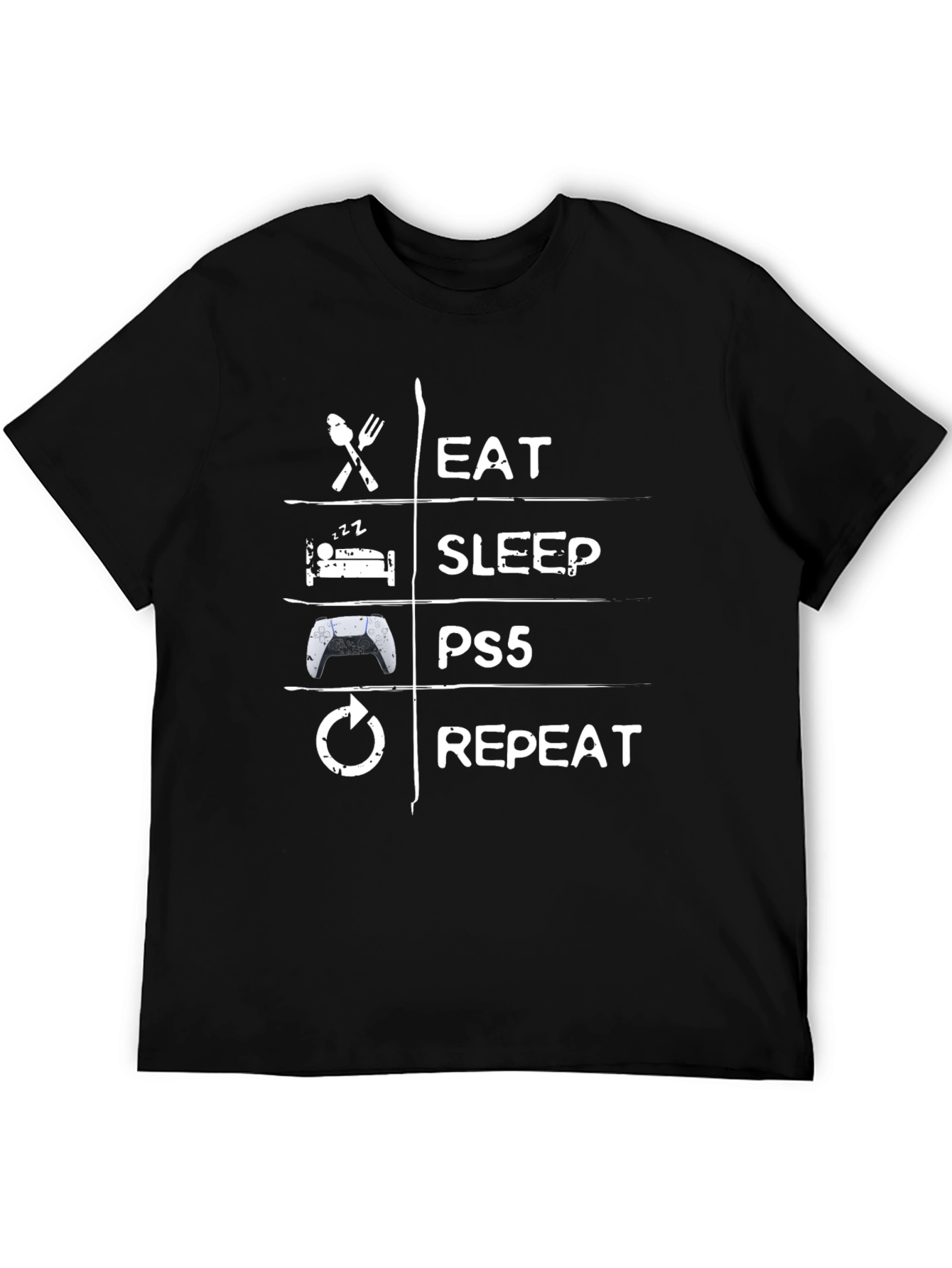 Eat Sleep PS5 Repeat Black T-Shirt