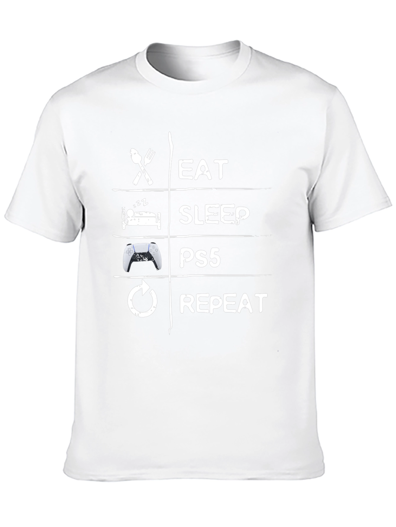 Eat Sleep PS5 Repeat Black T-Shirt