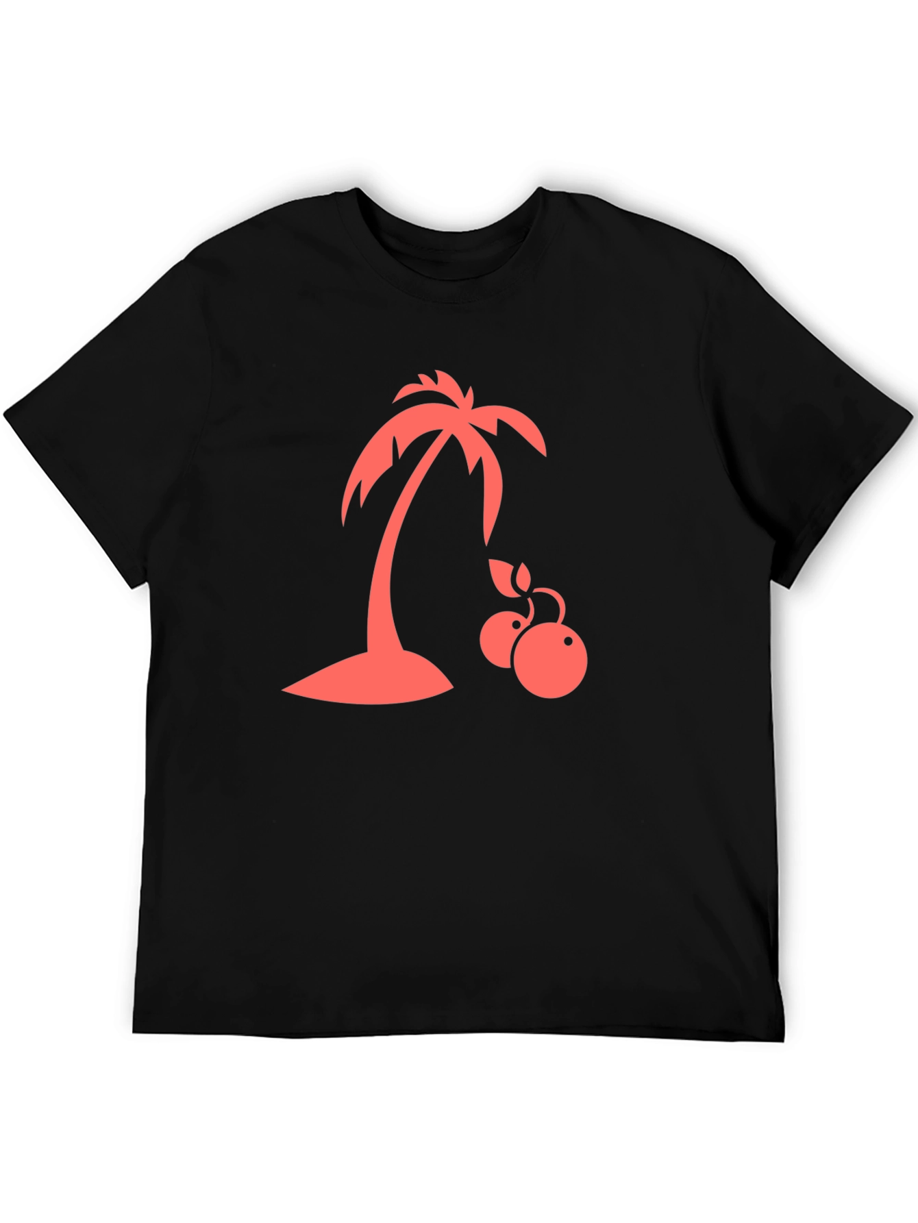 Tropical Palm Tree Graphic T-Shirt - Black