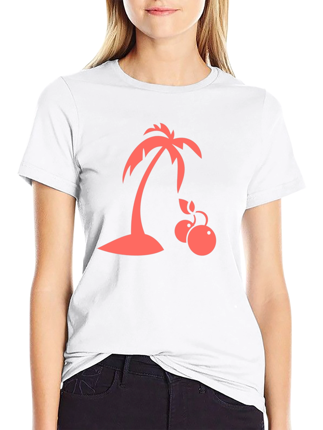 Tropical Palm Tree Graphic T-Shirt - Black