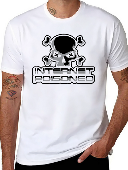 Internet Poisoned Skull Graphic T-Shirt - Dark Humor Tee