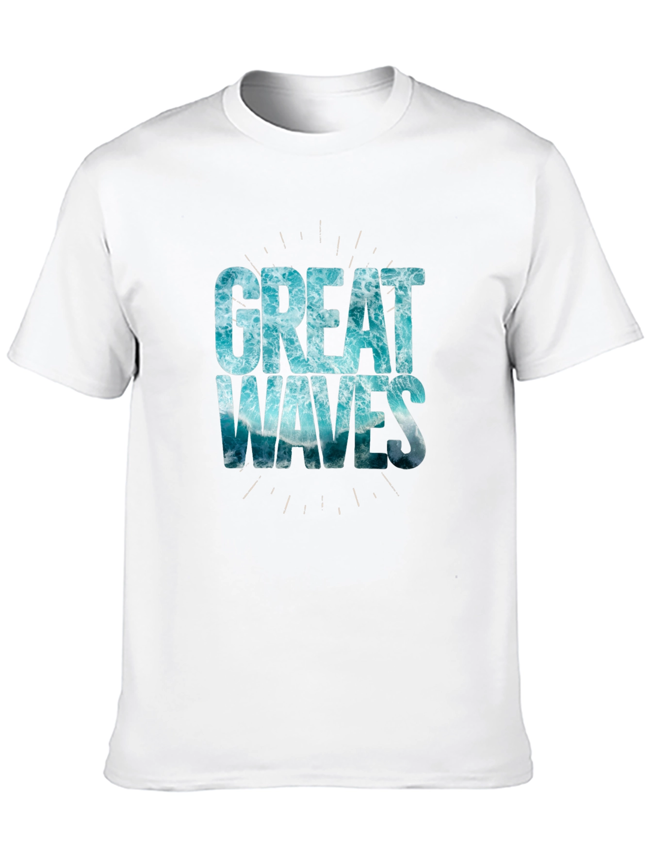 Great Waves Graphic Tee - Black Cotton T-Shirt