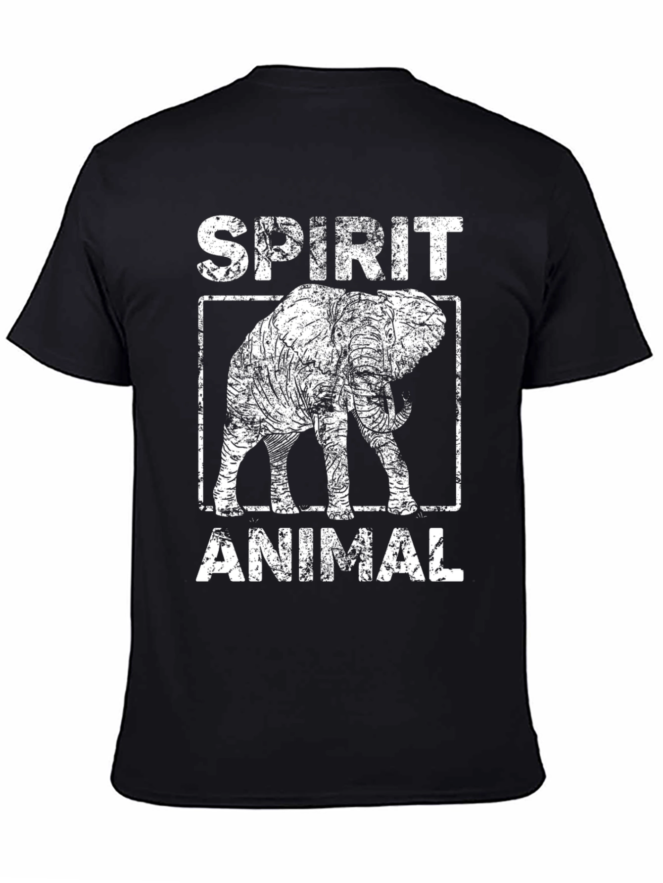 Spirit Animal Elephant Graphic Tee - Black