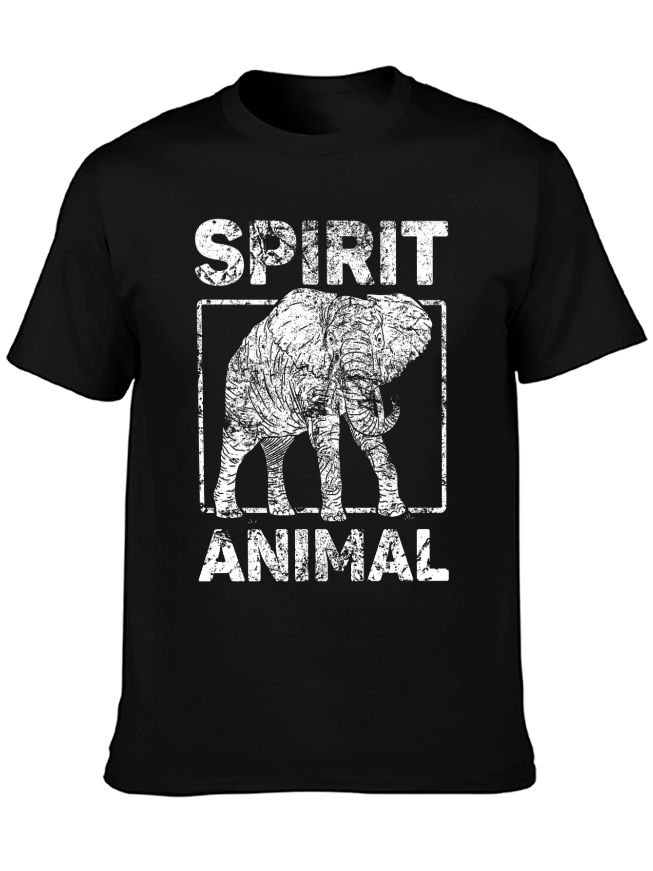 Spirit Animal Elephant Graphic Tee - Black