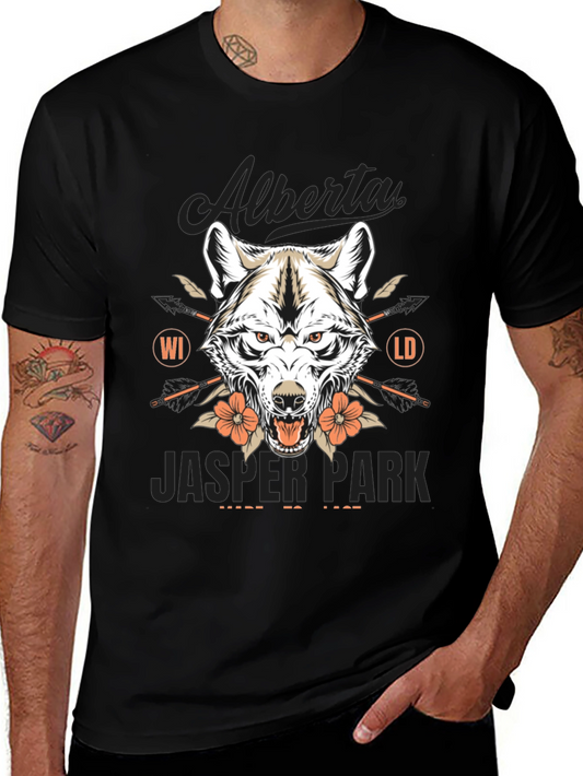 Alberta Jasper Park Wolf Graphic T-Shirt