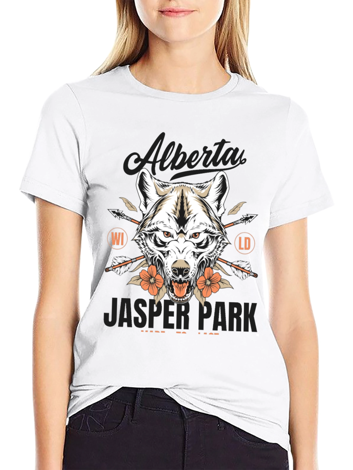 Alberta Jasper Park Wolf Graphic T-Shirt