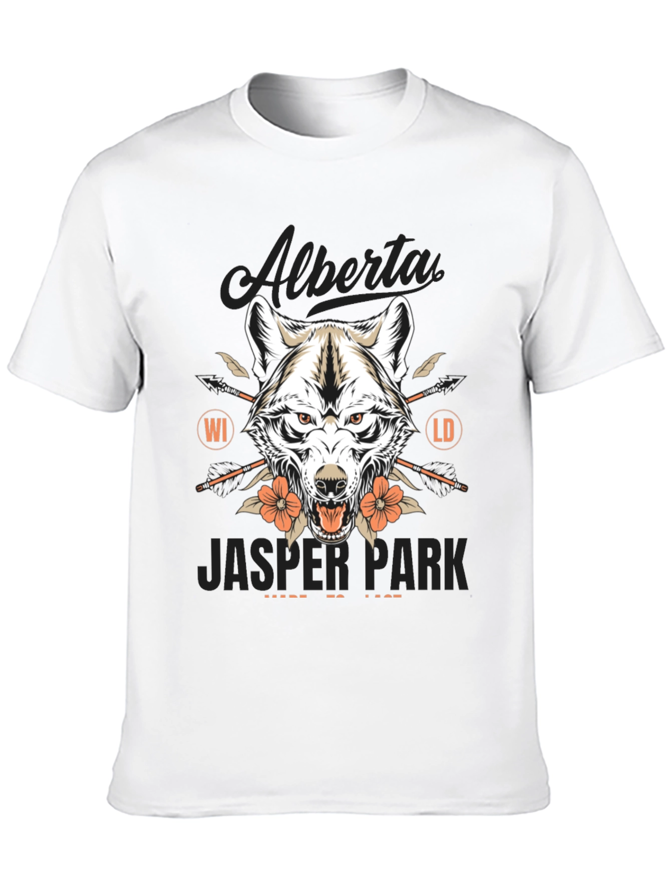 Alberta Jasper Park Wolf Graphic T-Shirt