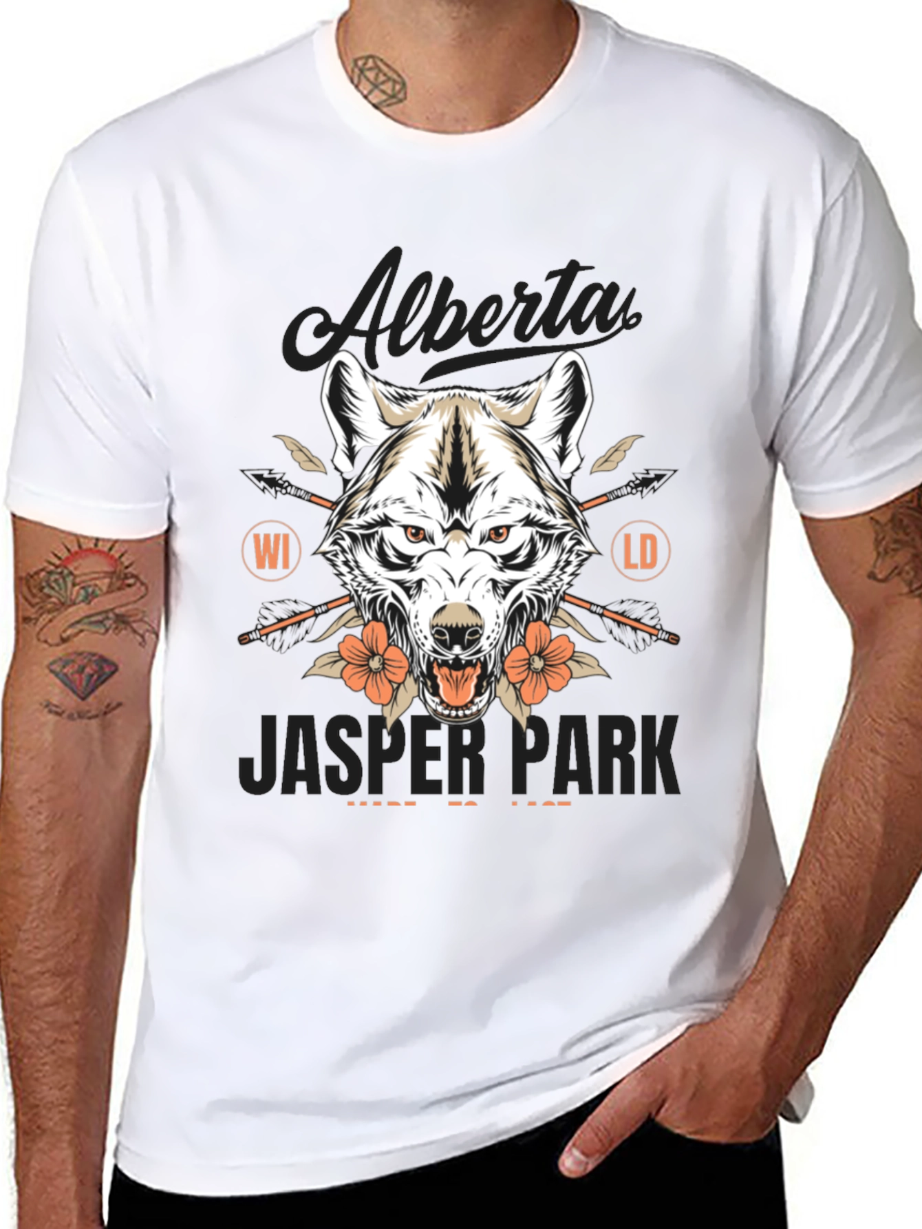 Alberta Jasper Park Wolf Graphic T-Shirt