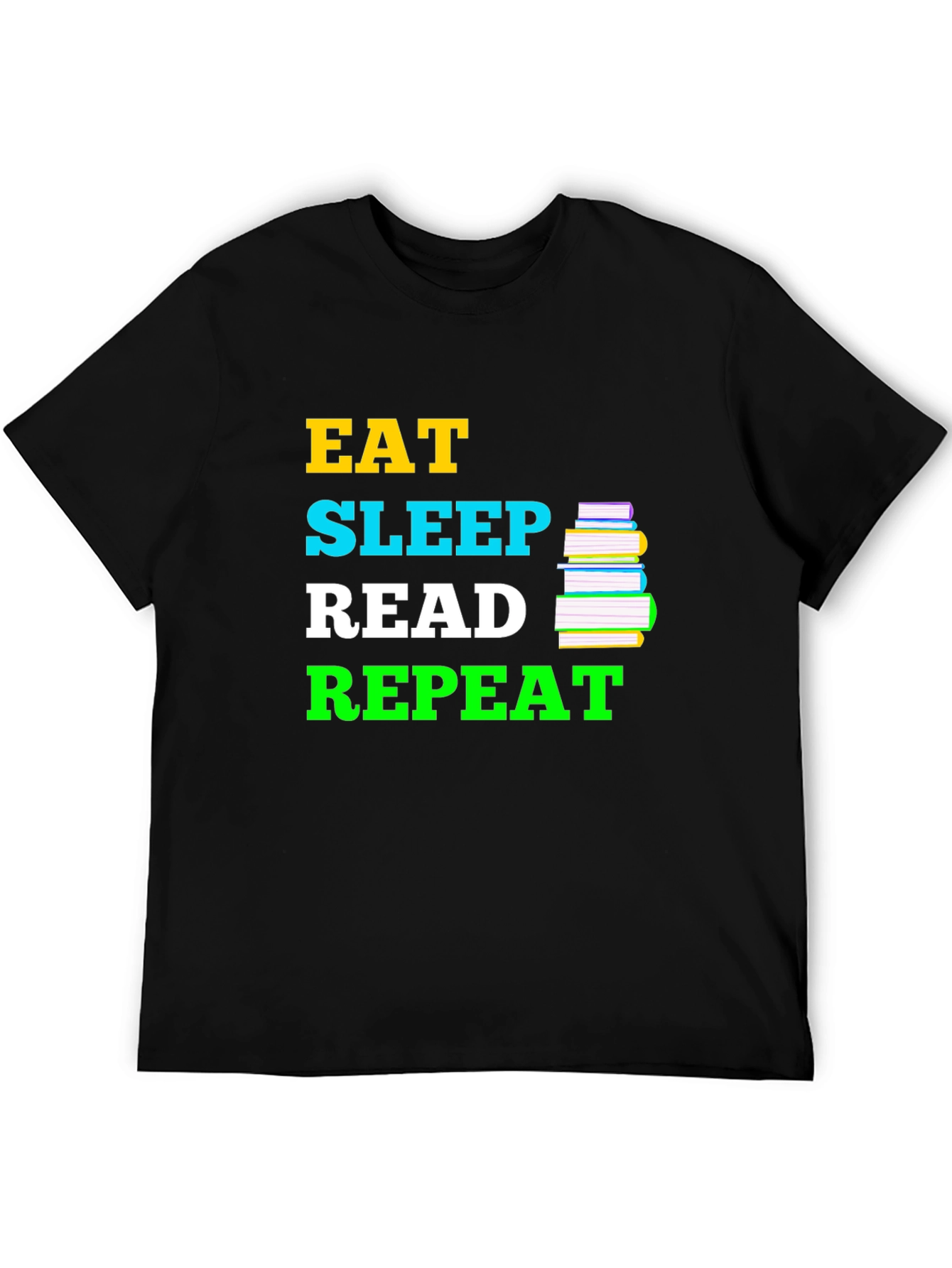 Eat Sleep Read Repeat Black T-Shirt
