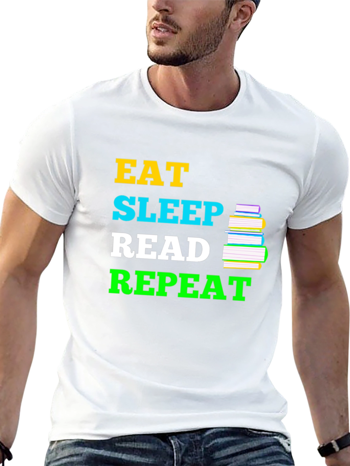 Eat Sleep Read Repeat Black T-Shirt