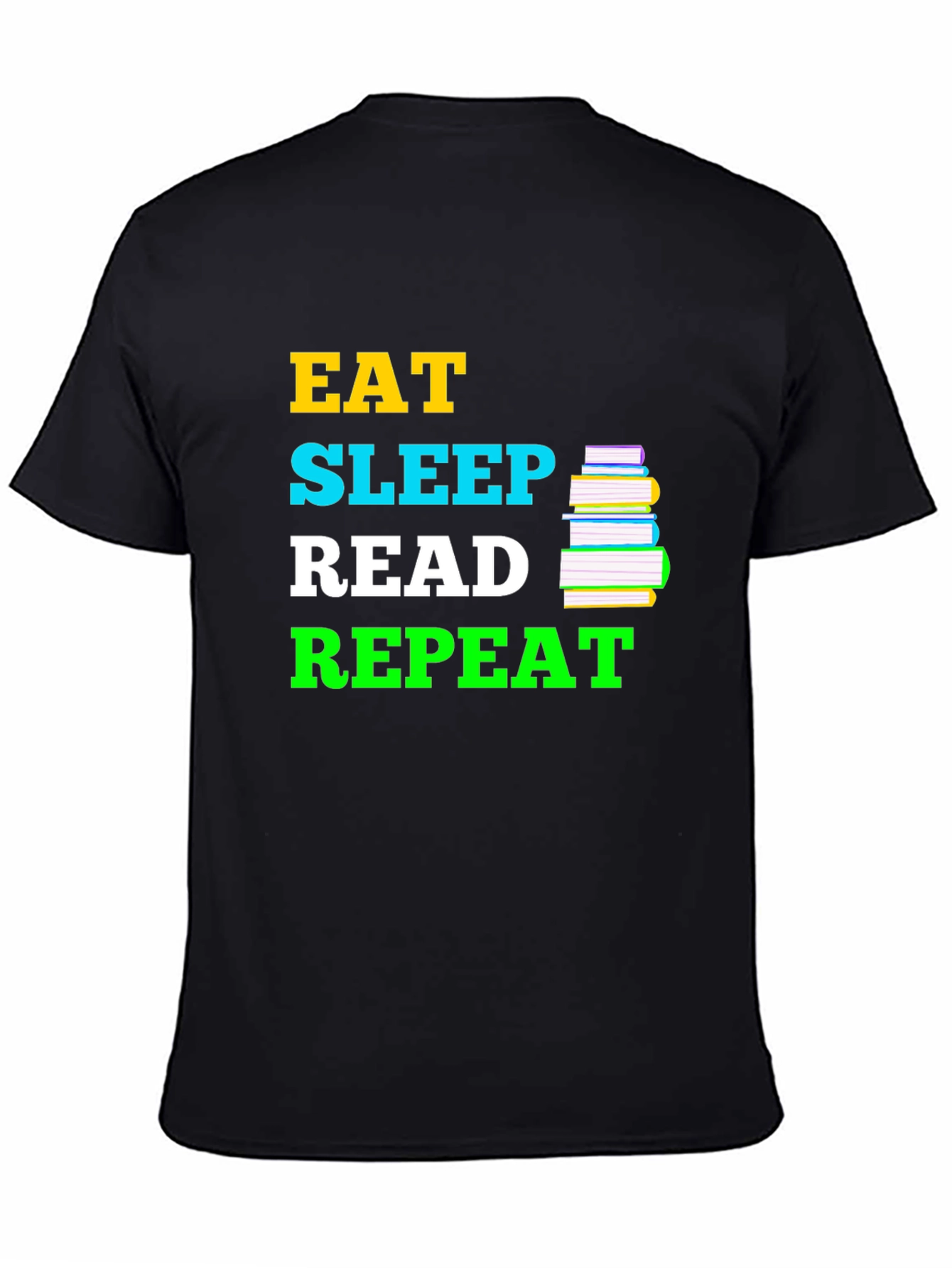 Eat Sleep Read Repeat Black T-Shirt