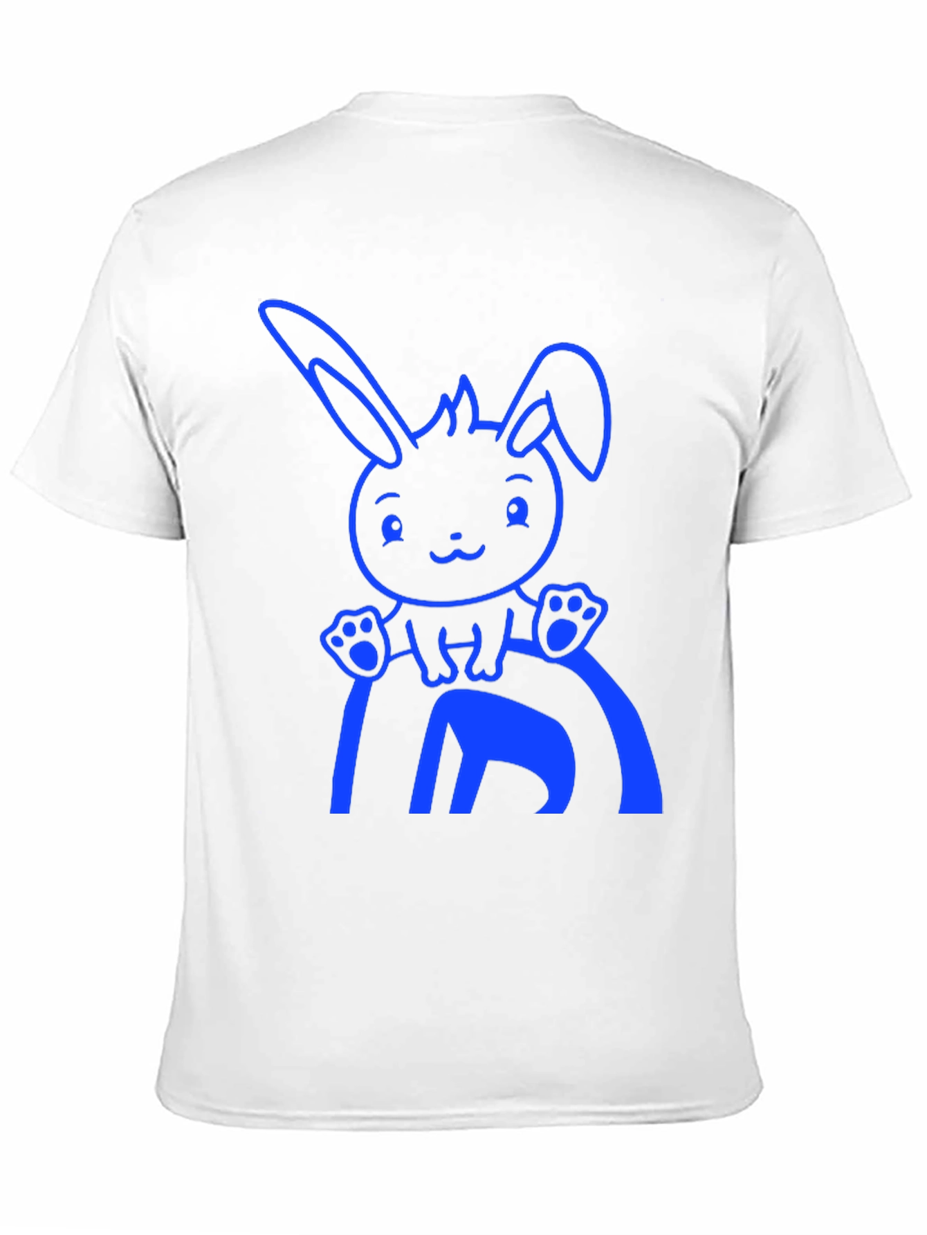 Cute Bunny Graphic Tee - Black Cotton Blend Shirt