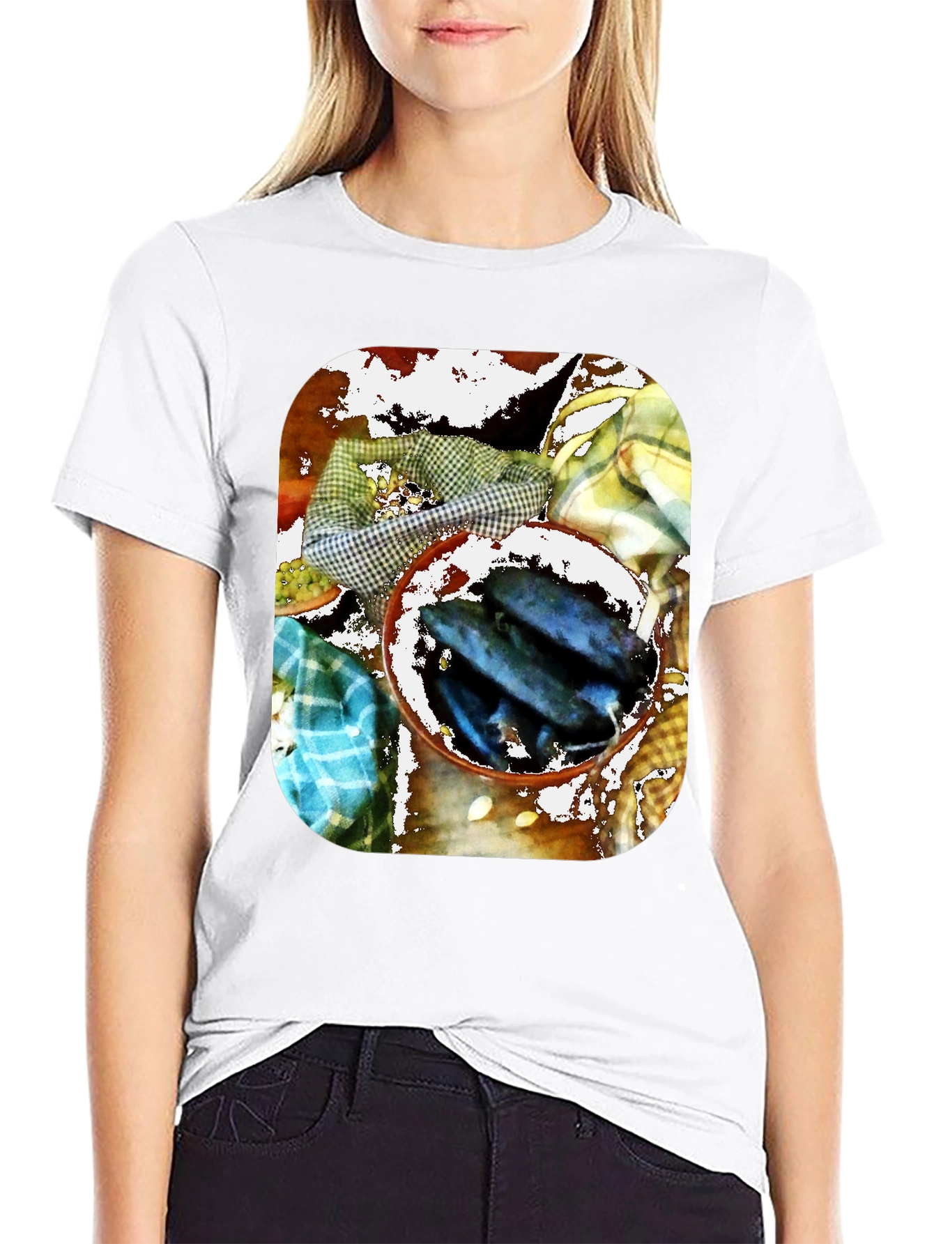 Artistic Fish Bowl Graphic Tee - Unique Design