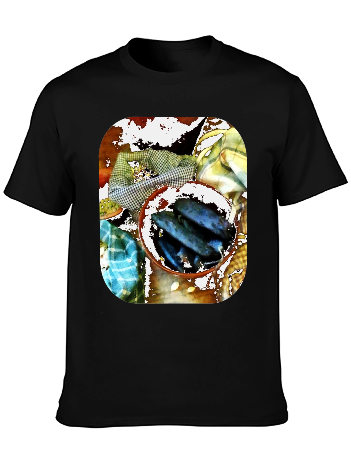 Artistic Fish Bowl Graphic Tee - Unique Design