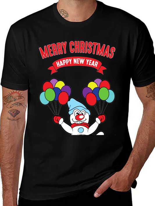 Merry Christmas Happy New Year Snowman T-Shirt
