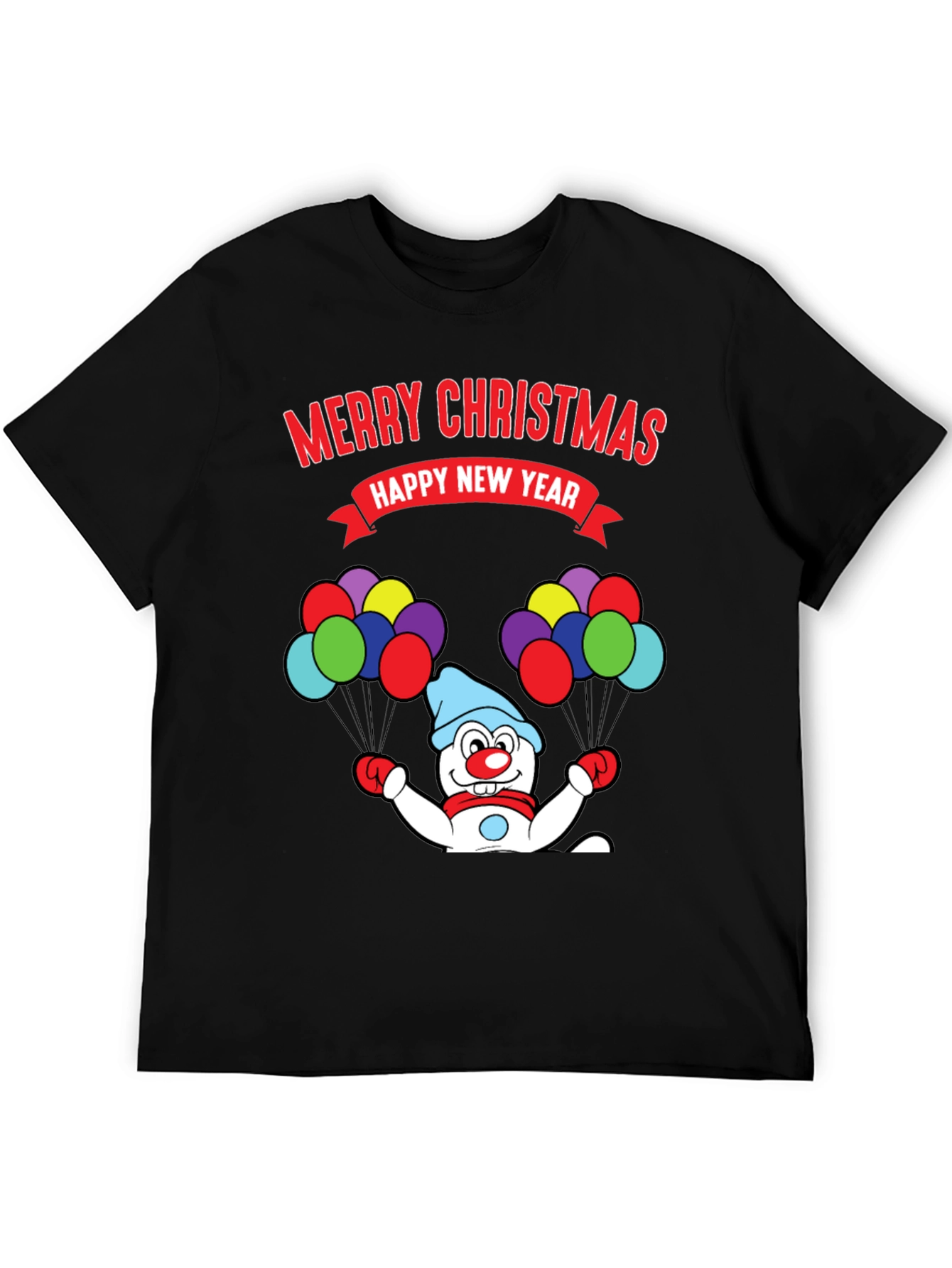 Merry Christmas Happy New Year Snowman T-Shirt