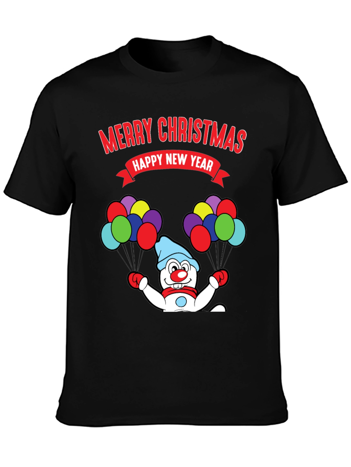 Merry Christmas Happy New Year Snowman T-Shirt