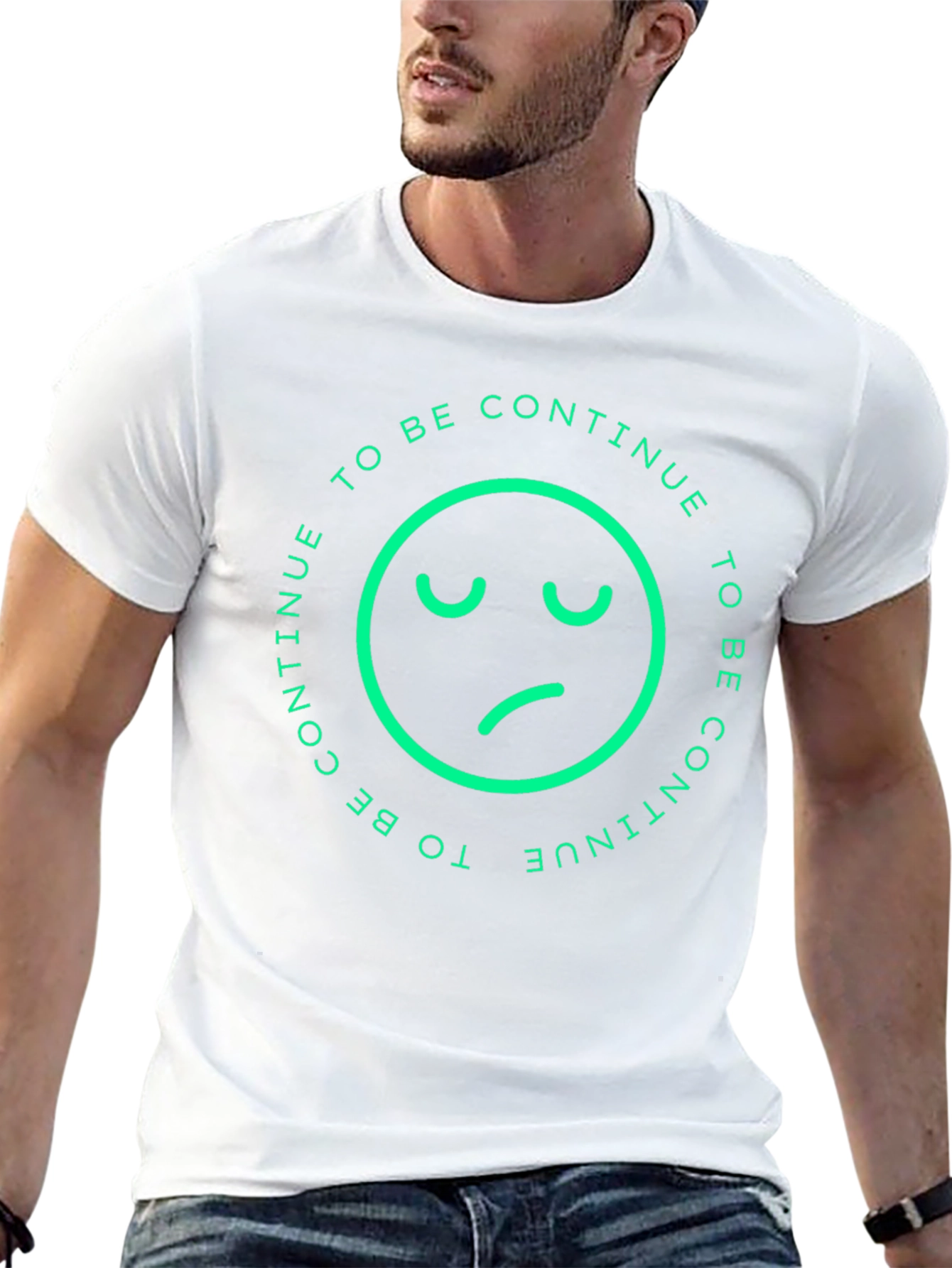 Sad Face To Be Continue Black T-Shirt