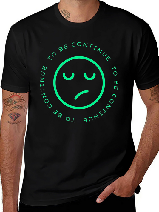 Sad Face To Be Continue Black T-Shirt