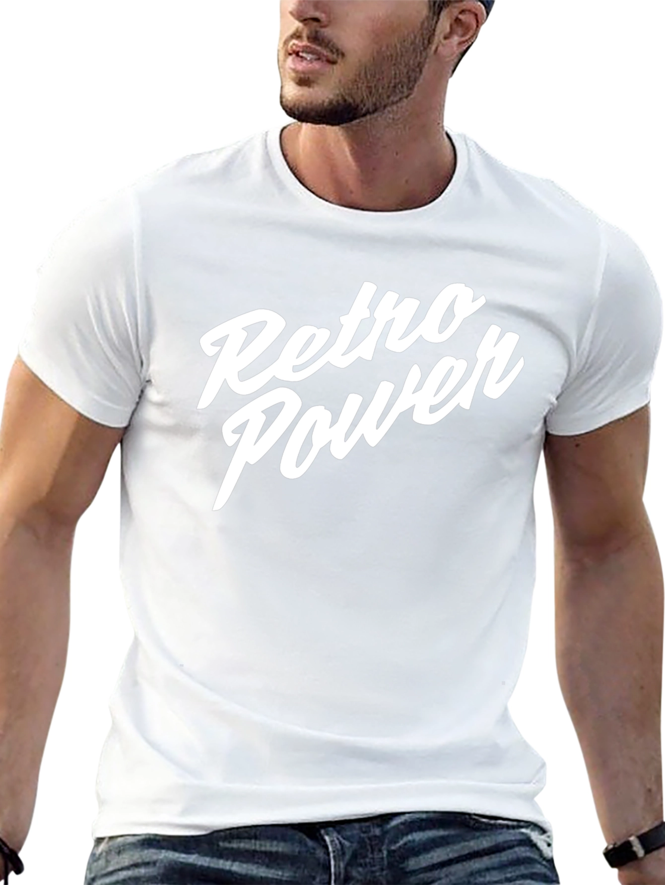 Retro Power Graphic Tee - Stylish Black T-Shirt