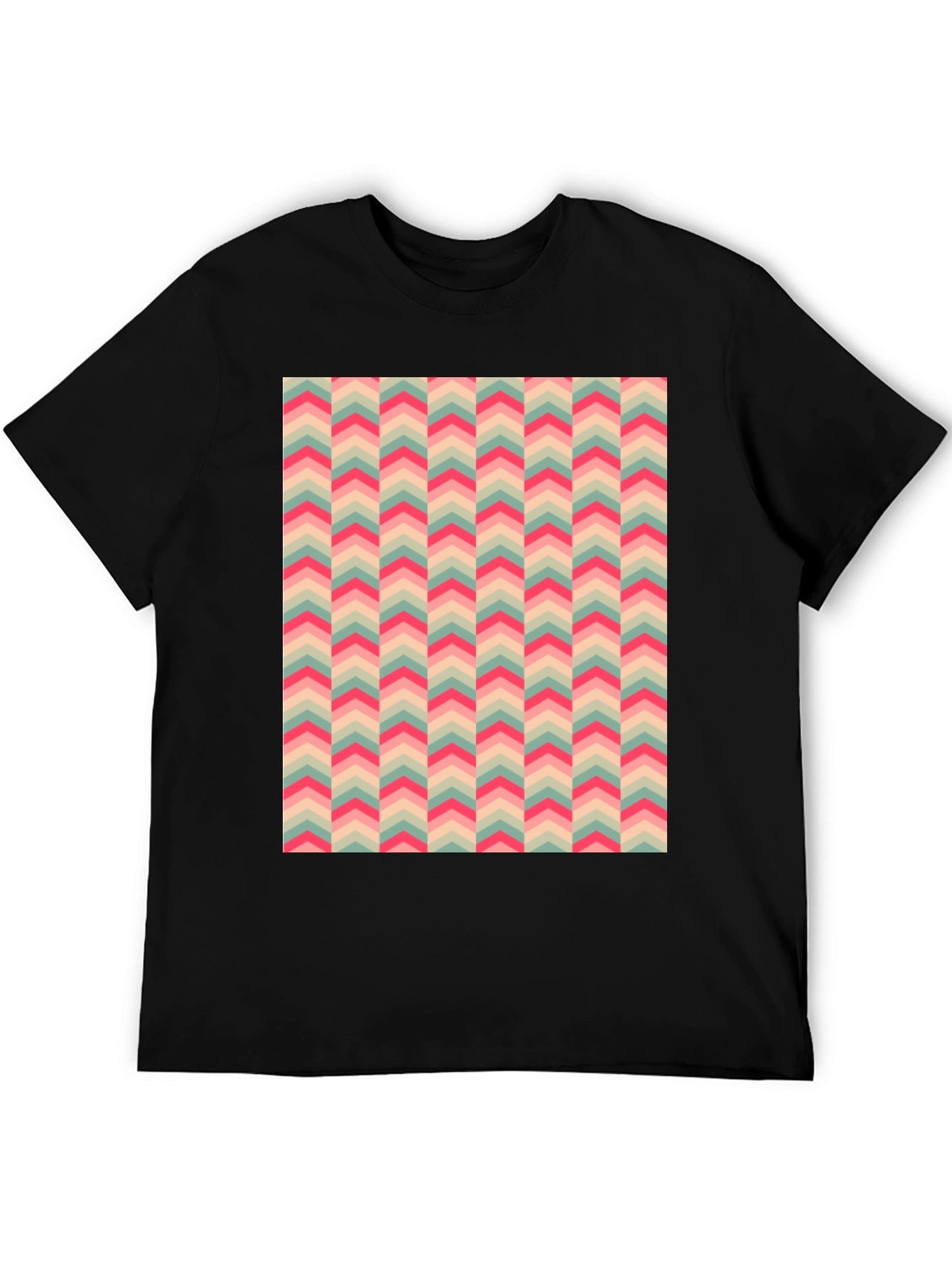 Retro Chevron Pattern T-Shirt - Stylish Casual Wear