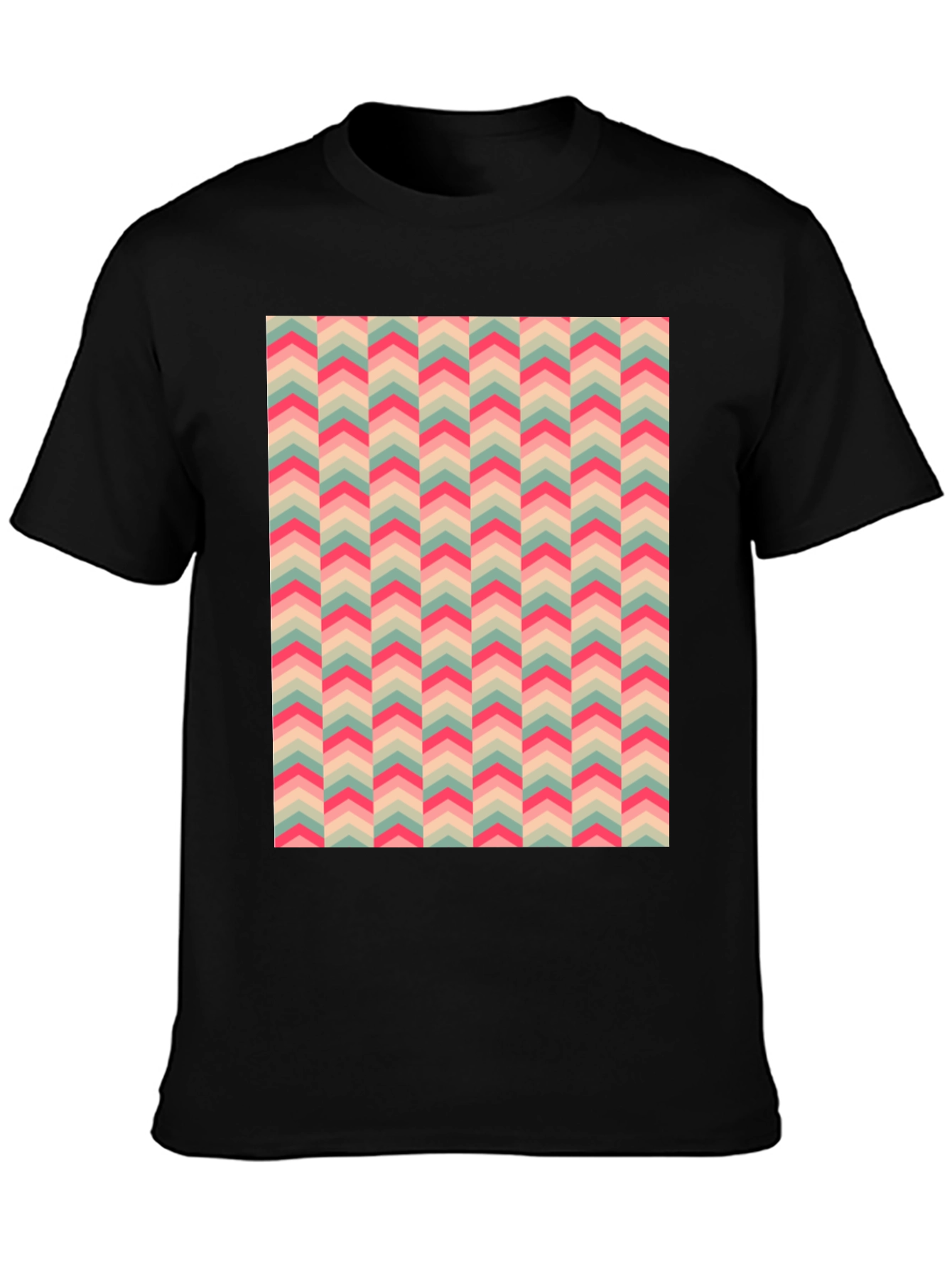 Retro Chevron Pattern T-Shirt - Stylish Casual Wear
