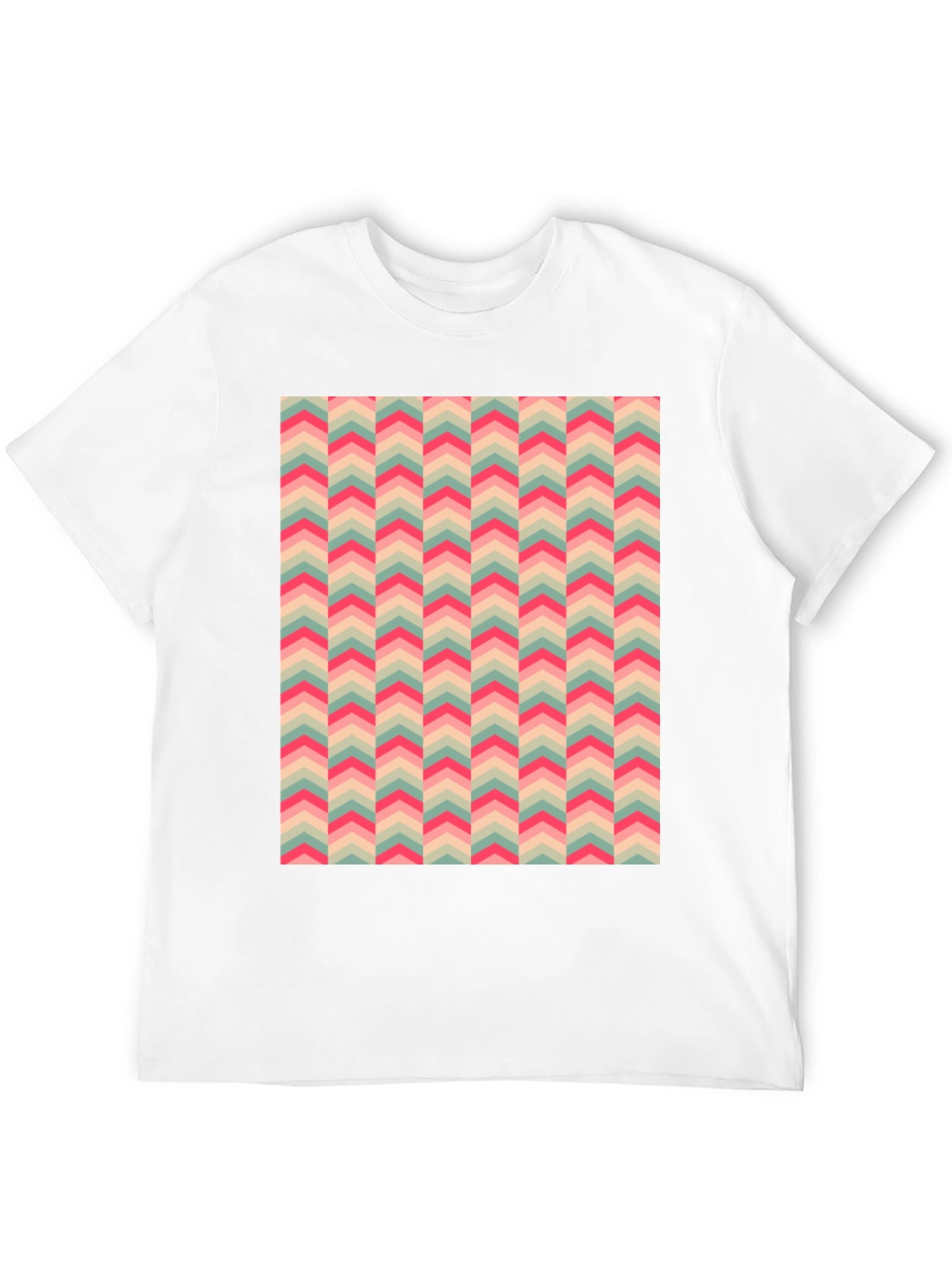 Retro Chevron Pattern T-Shirt - Stylish Casual Wear