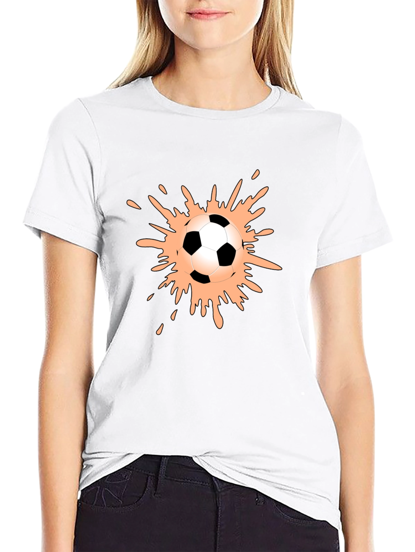 Soccer Ball Splash Graphic Tee - Black