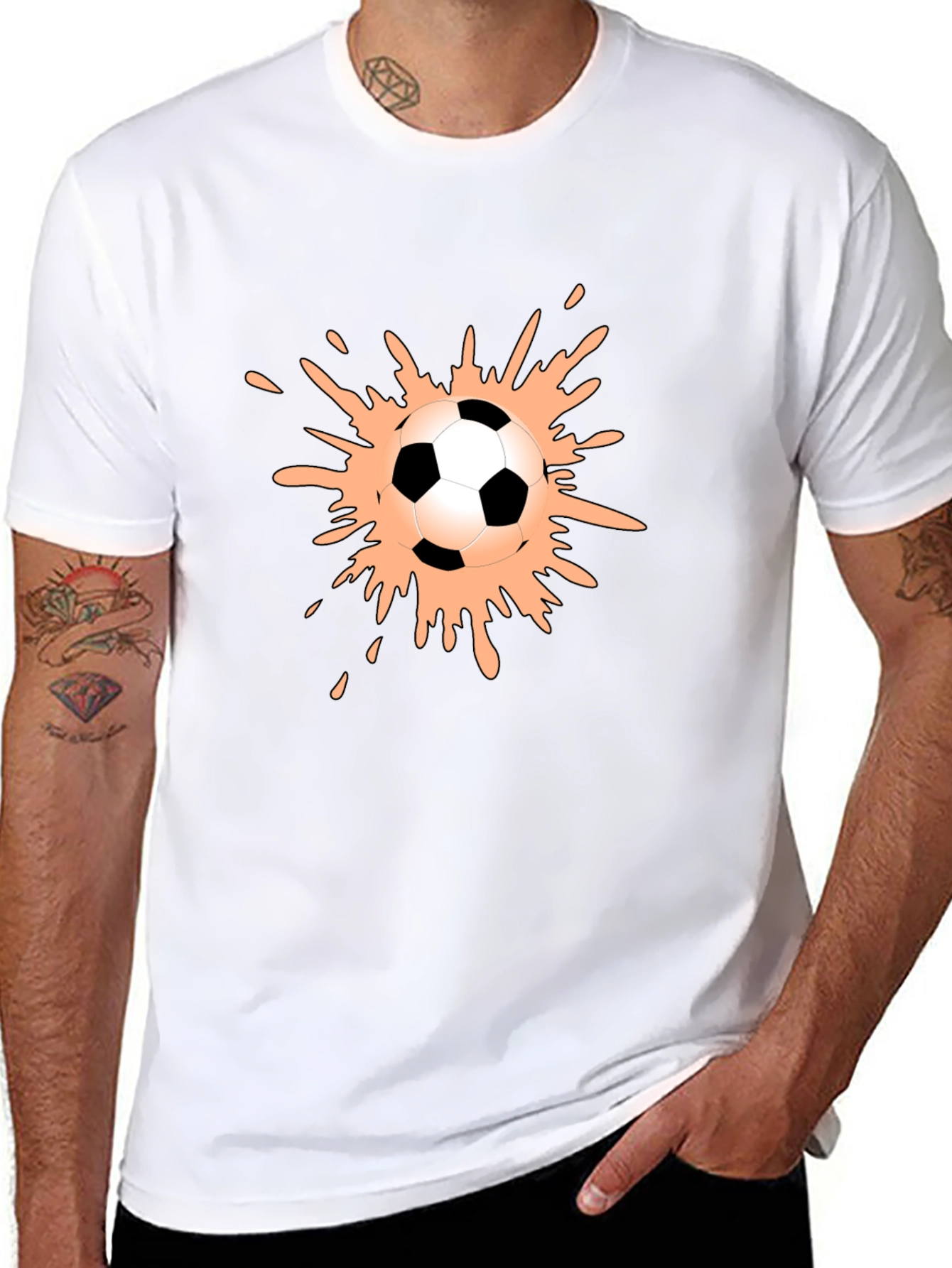 Soccer Ball Splash Graphic Tee - Black