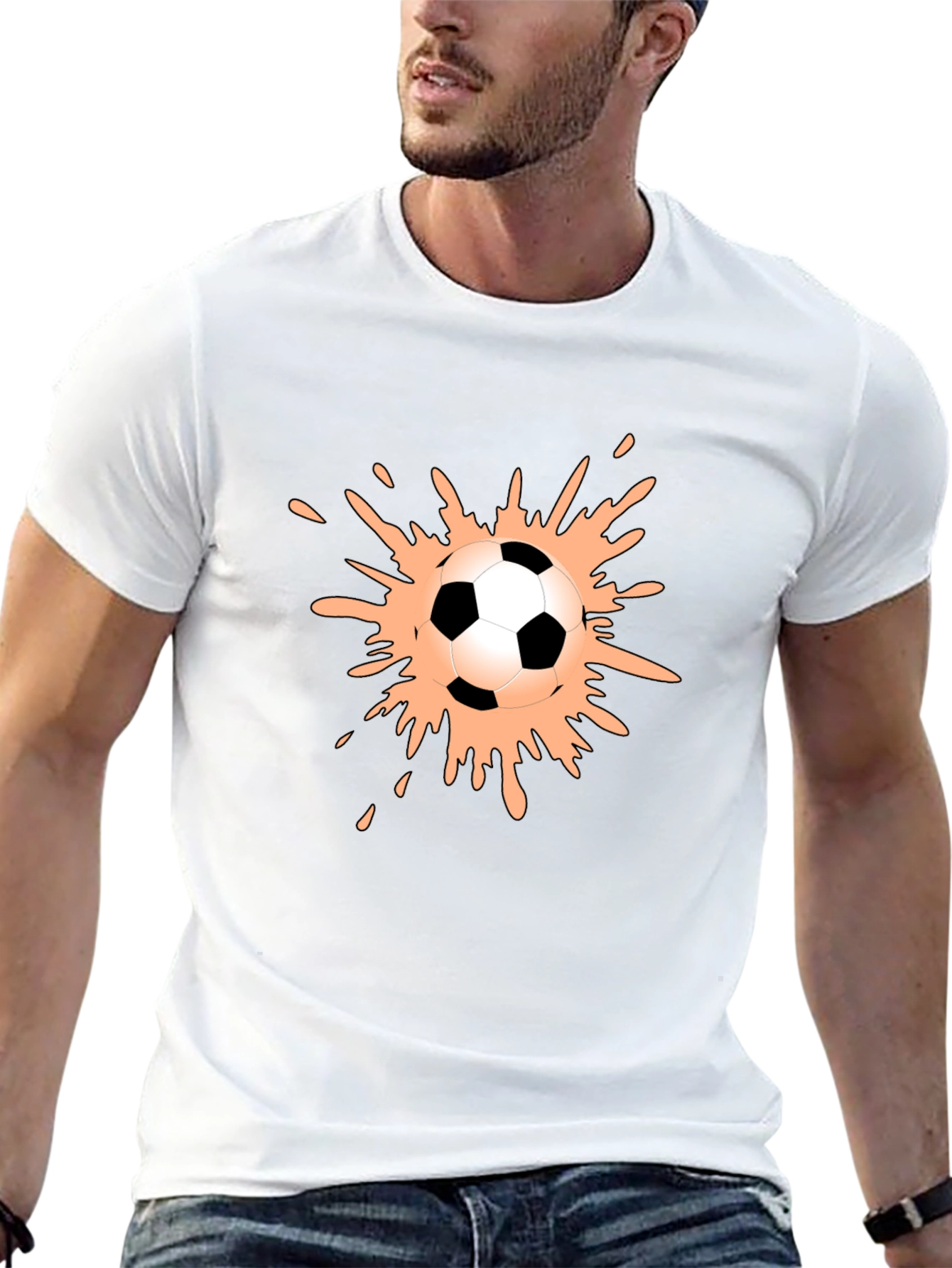 Soccer Ball Splash Graphic Tee - Black