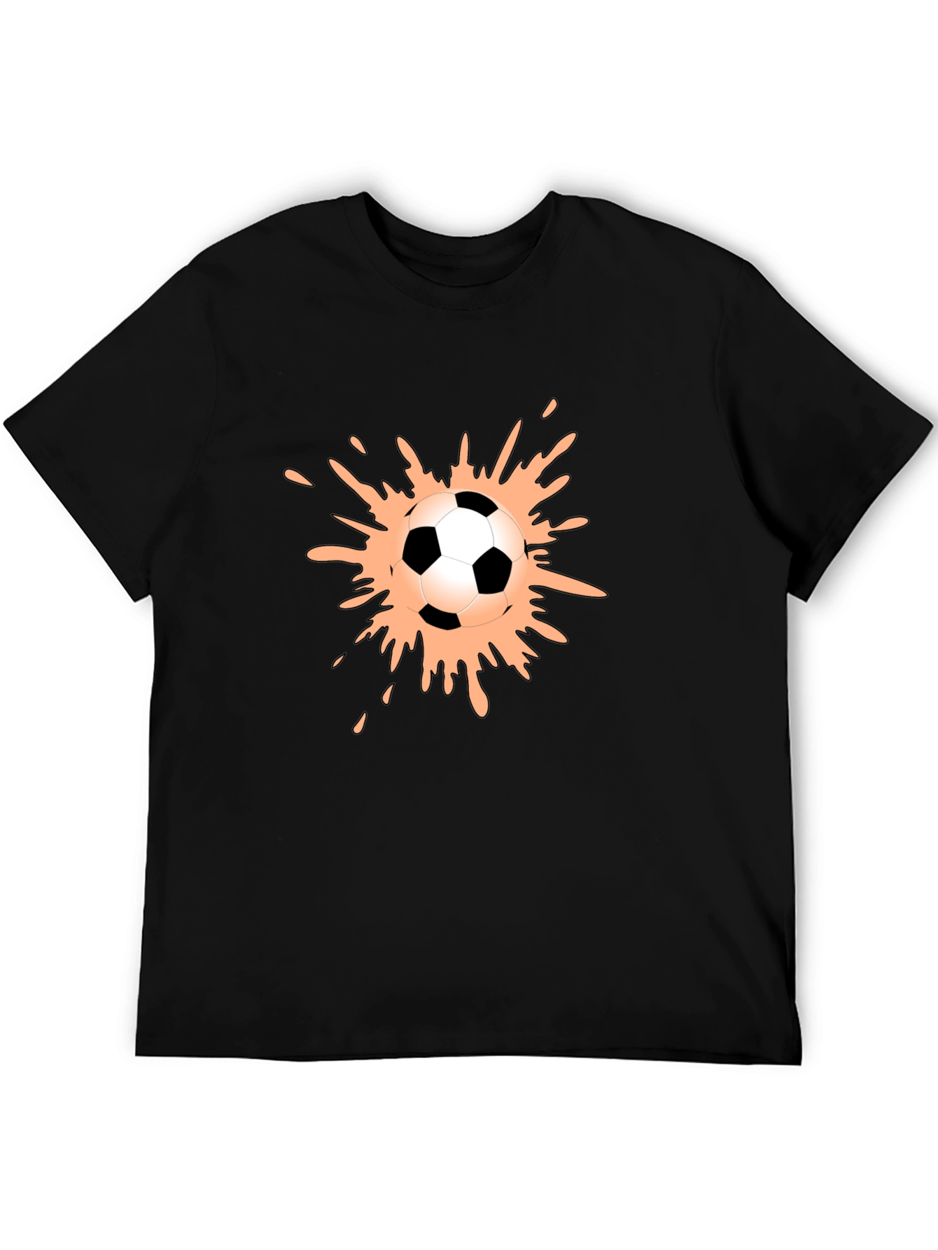 Soccer Ball Splash Graphic Tee - Black