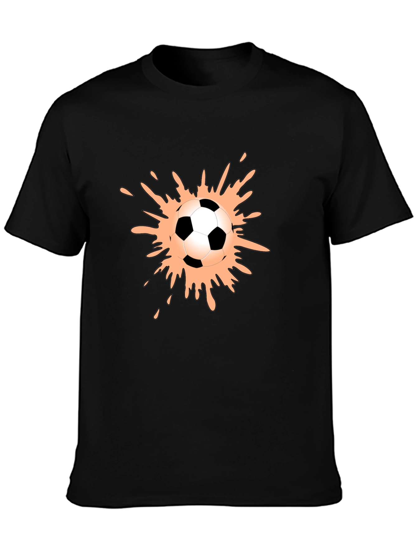Soccer Ball Splash Graphic Tee - Black