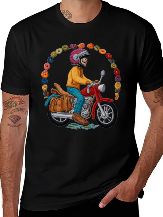 Motorcycle Rider T-Shirt - Quirky Unique Design