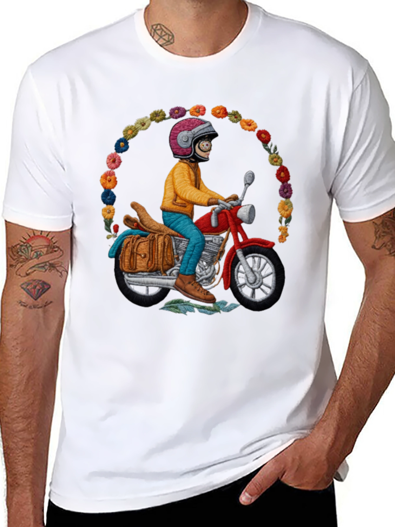 Motorcycle Rider T-Shirt - Quirky Unique Design