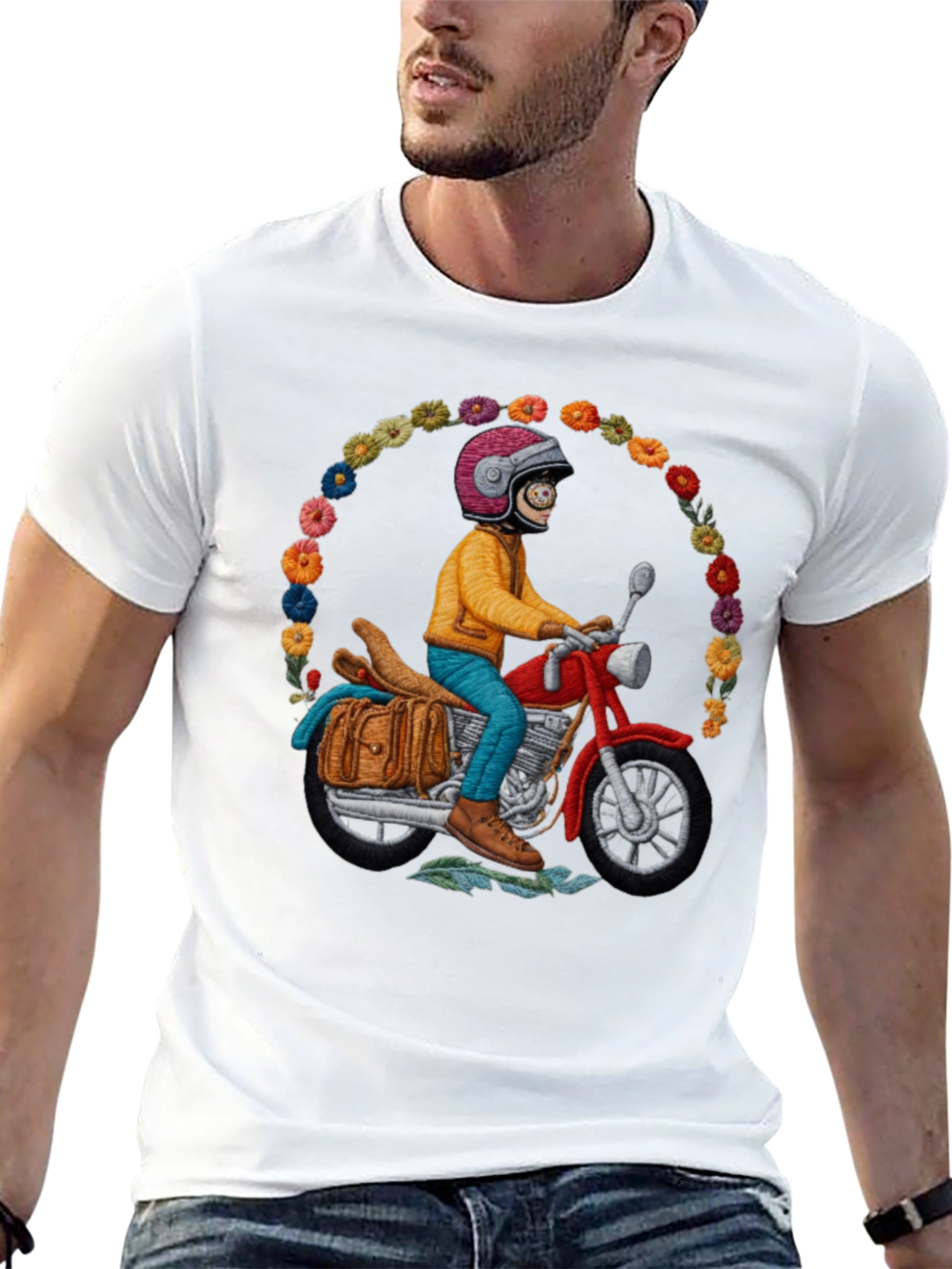 Motorcycle Rider T-Shirt - Quirky Unique Design