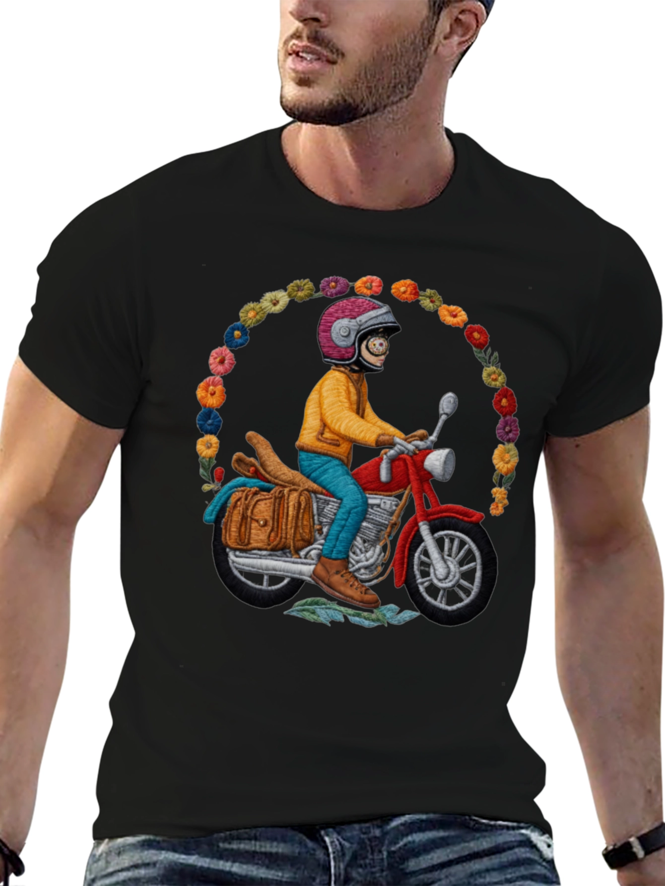 Motorcycle Rider T-Shirt - Quirky Unique Design