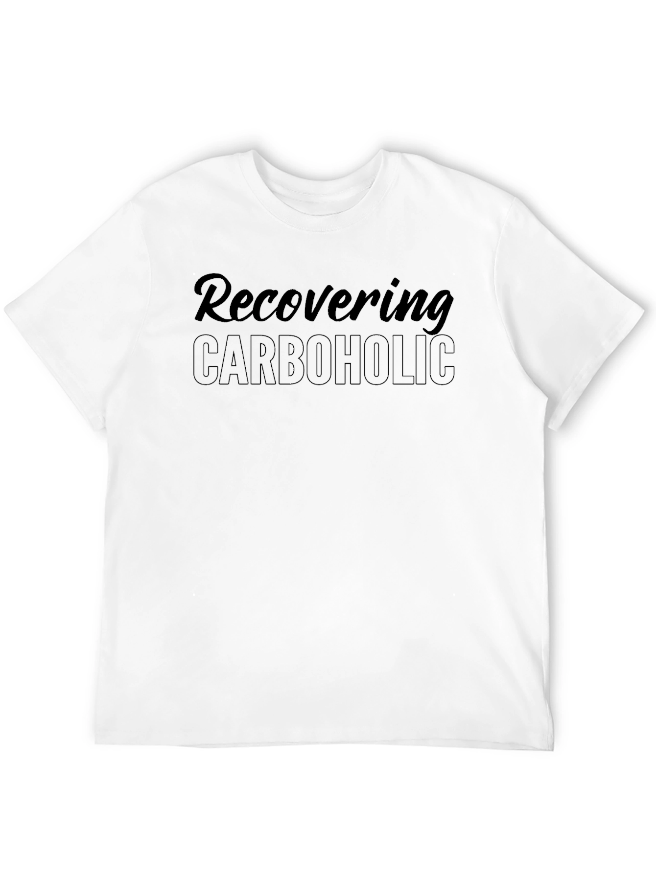 Recovering Carboholic Black T-Shirt