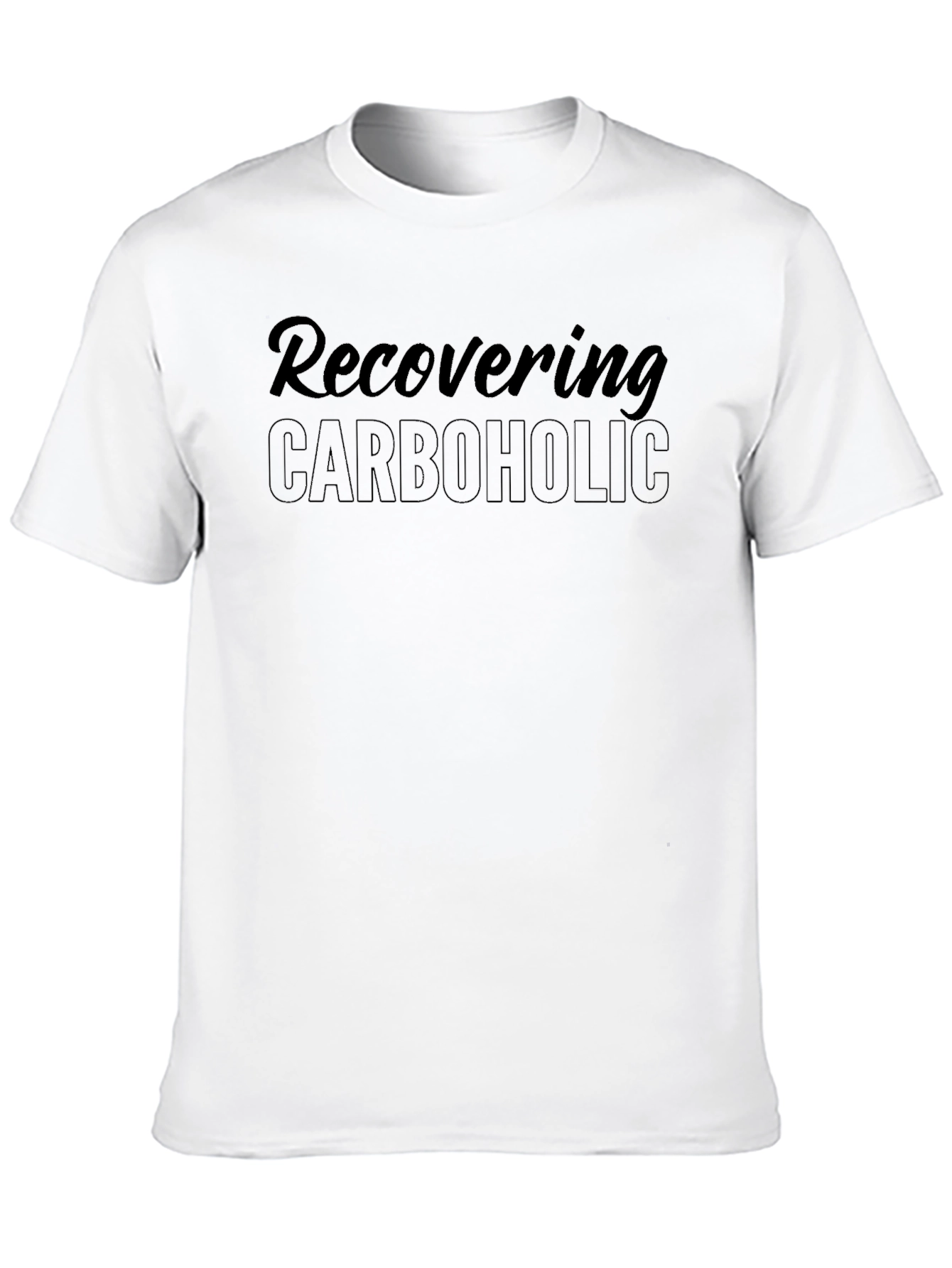 Recovering Carboholic Black T-Shirt