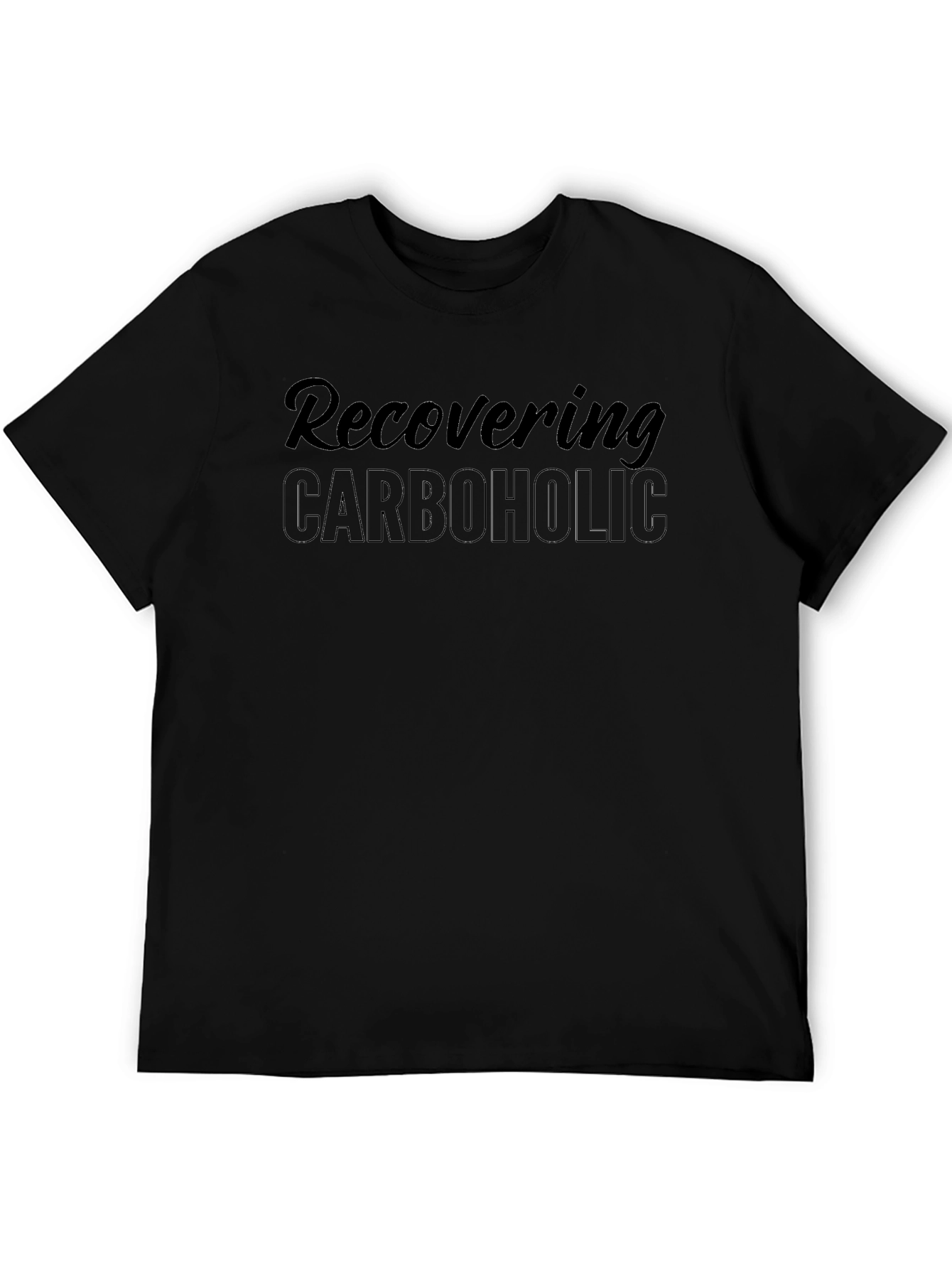 Recovering Carboholic Black T-Shirt