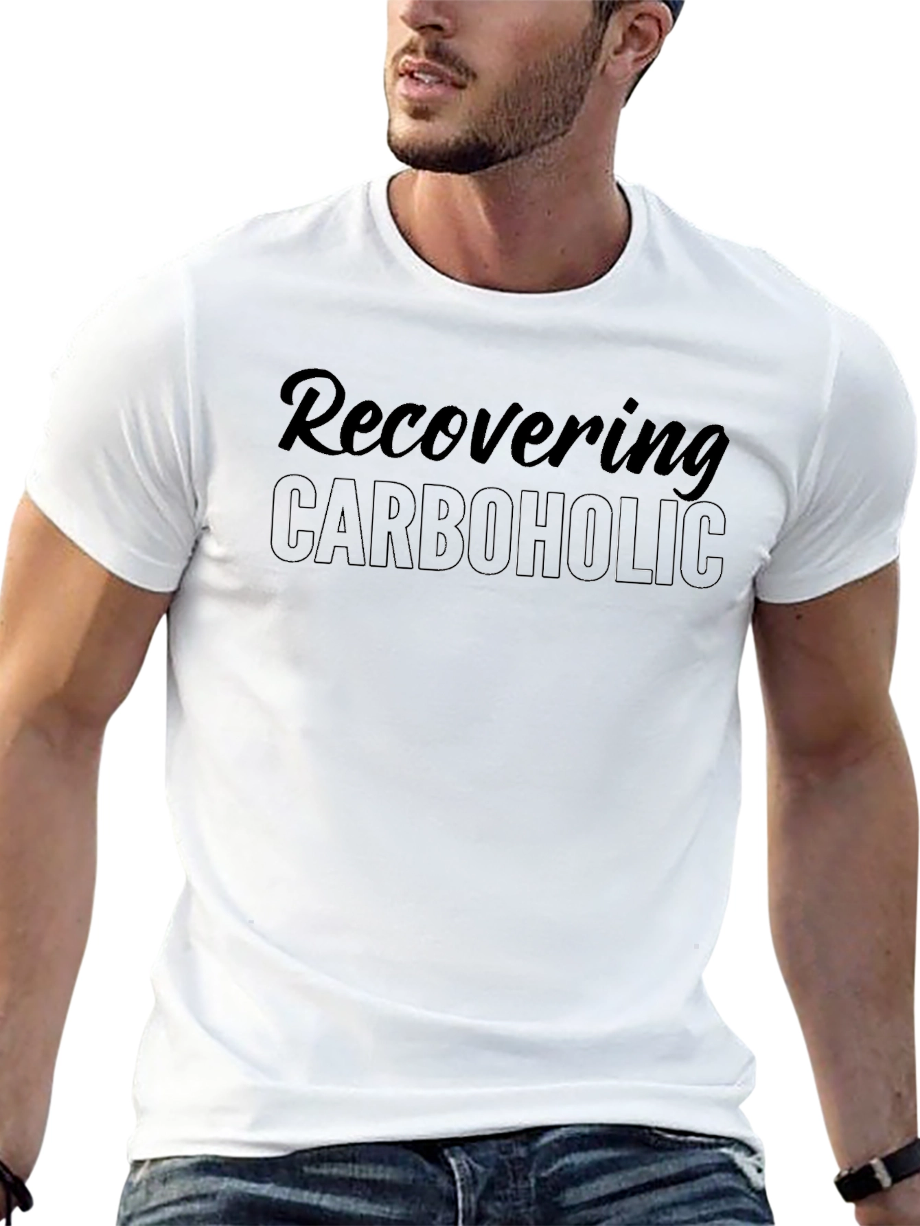 Recovering Carboholic Black T-Shirt