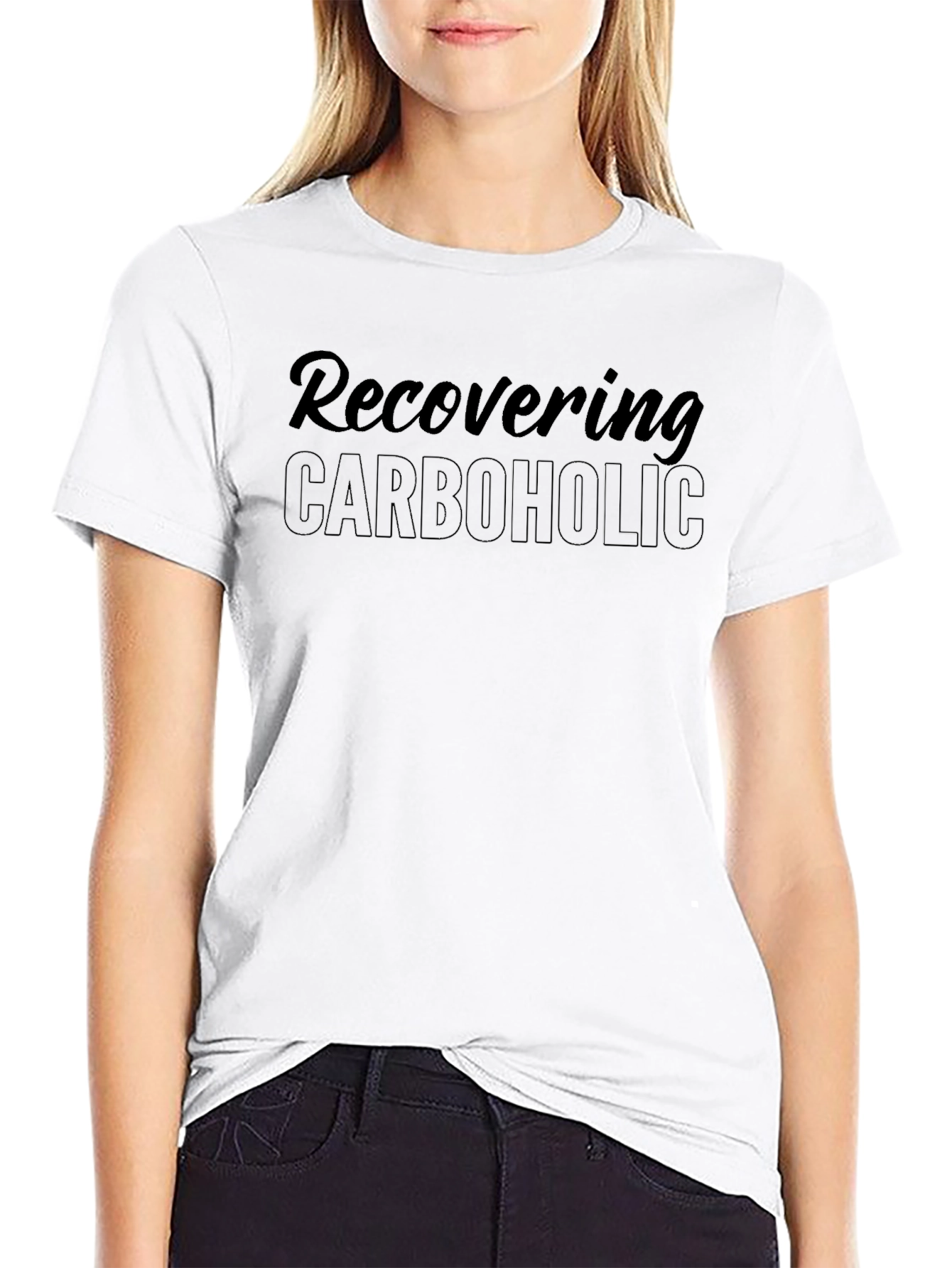 Recovering Carboholic Black T-Shirt