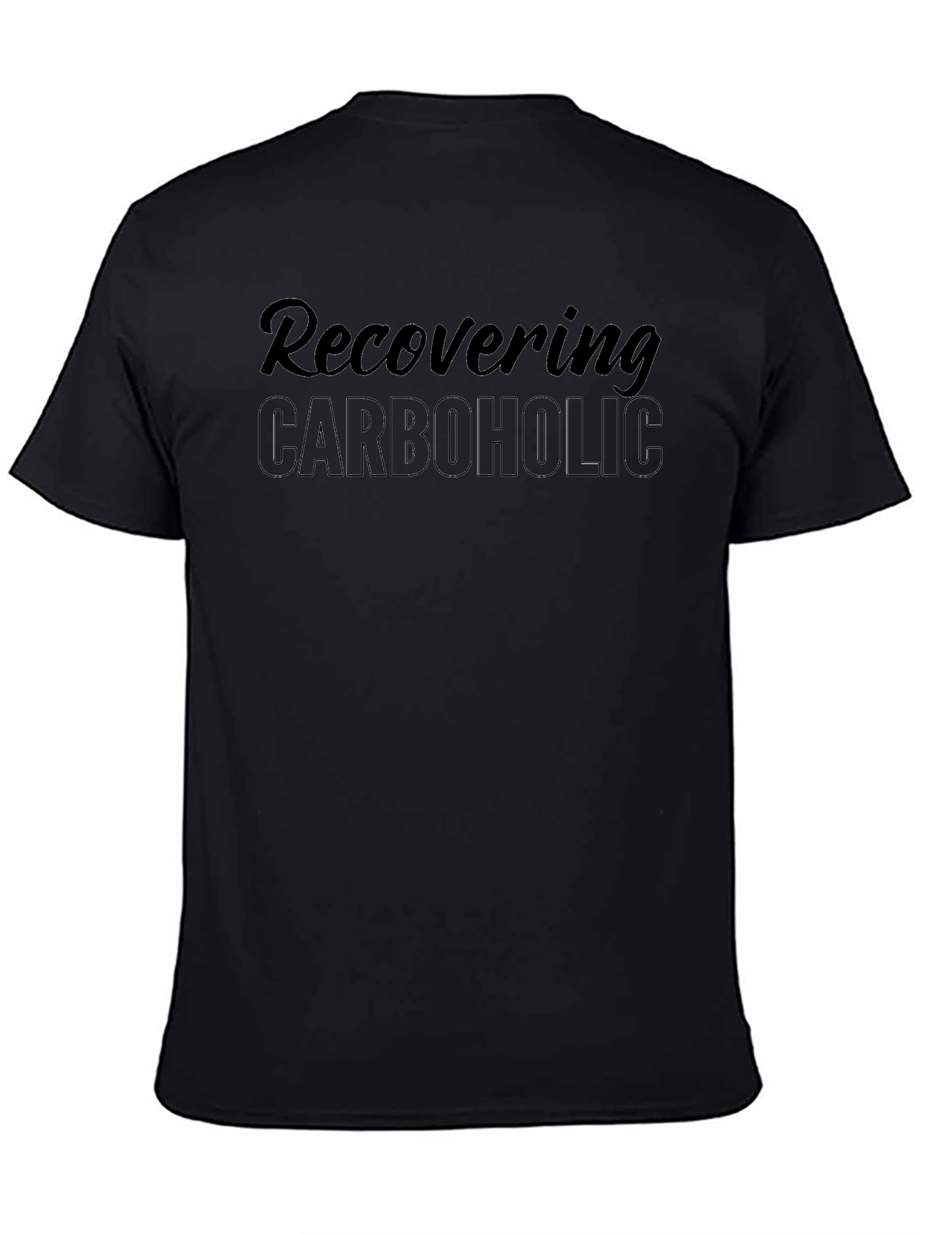 Recovering Carboholic Black T-Shirt