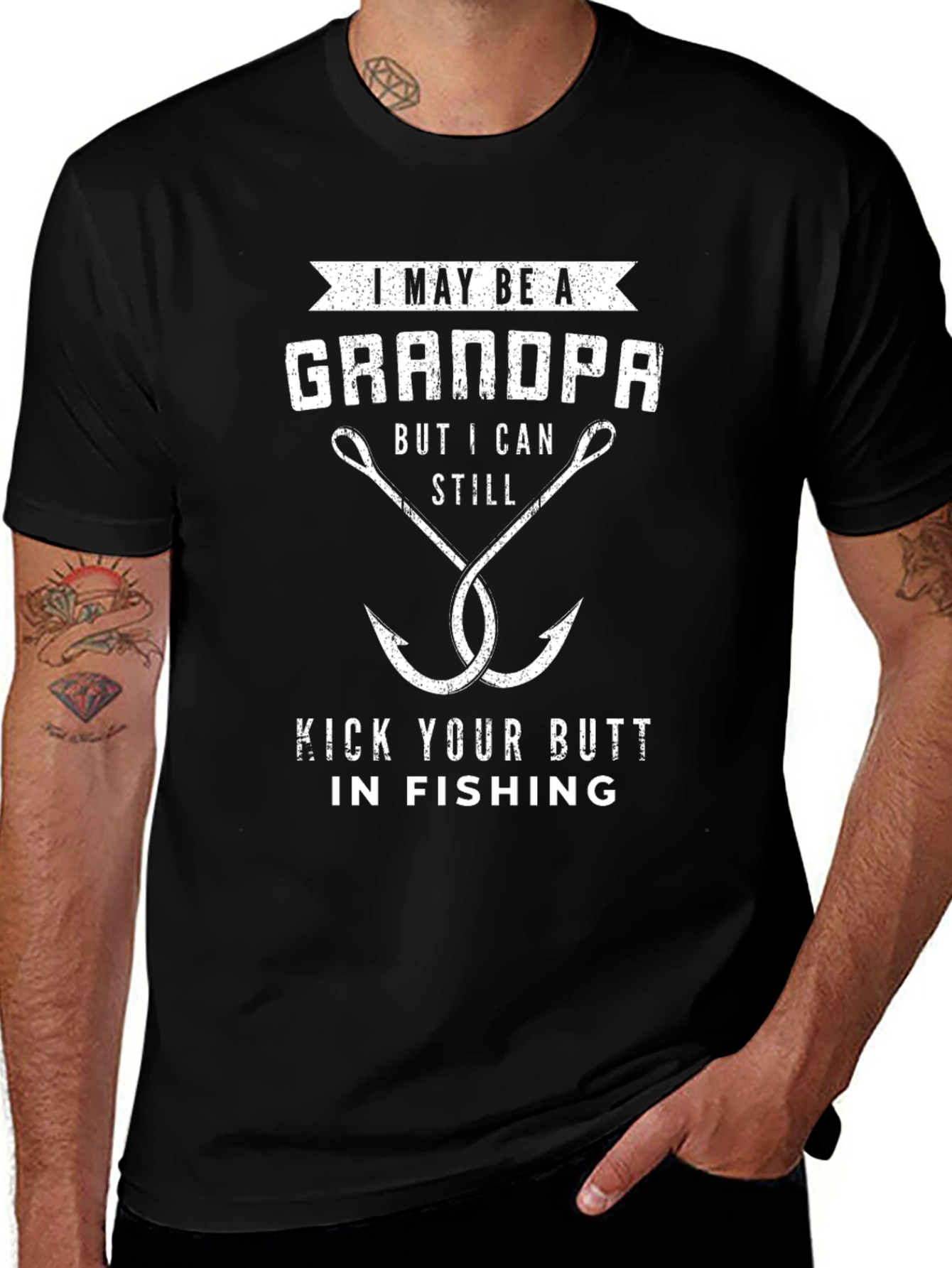 Grandpa Fishing T-Shirt - Kick Your Butt In Fishing