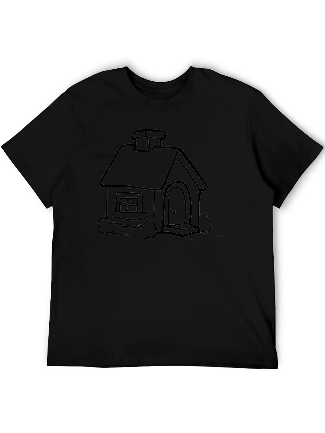 Cartoon House Graphic Tee - Comfort & Style
