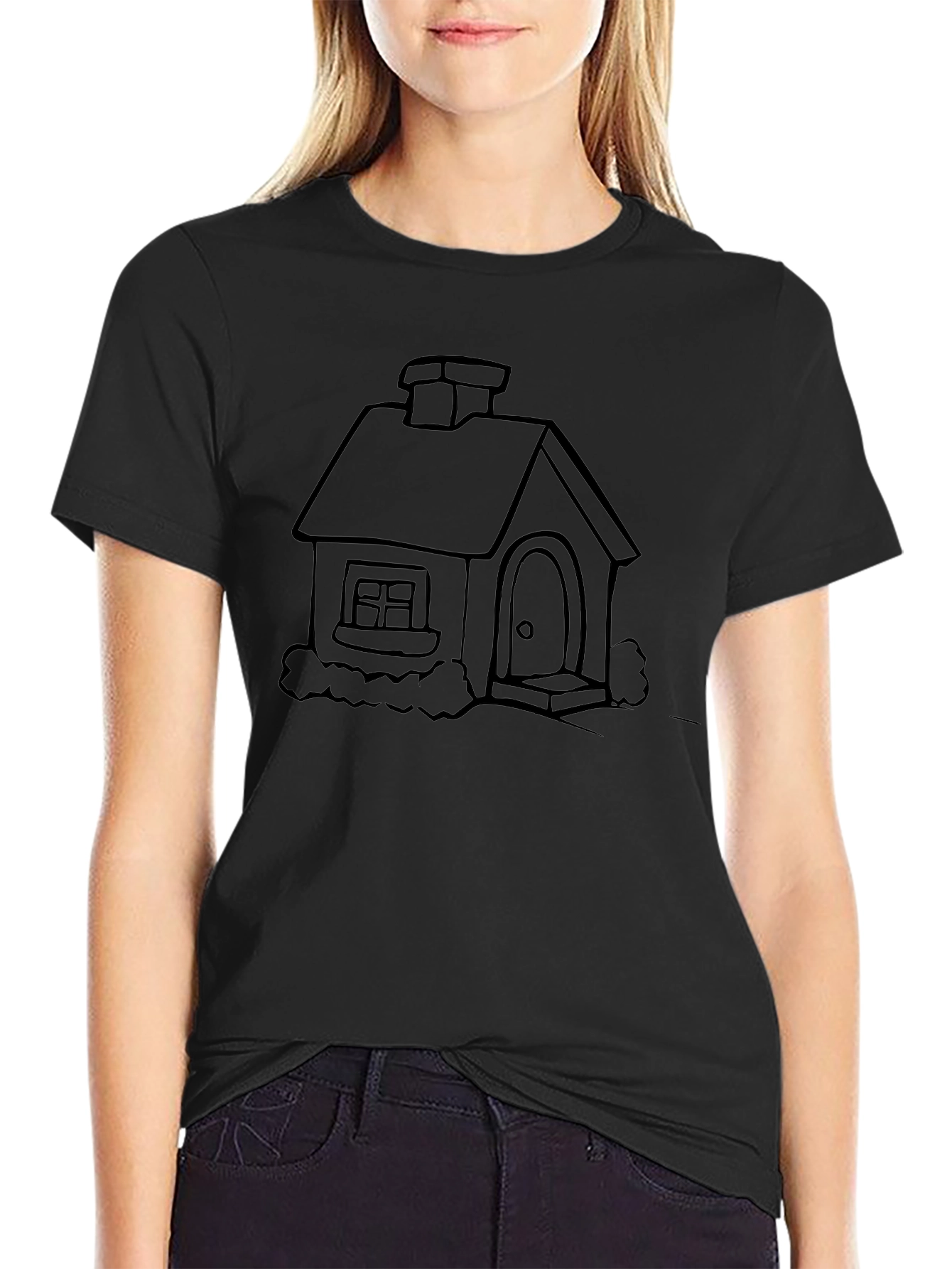 Cartoon House Graphic Tee - Comfort & Style