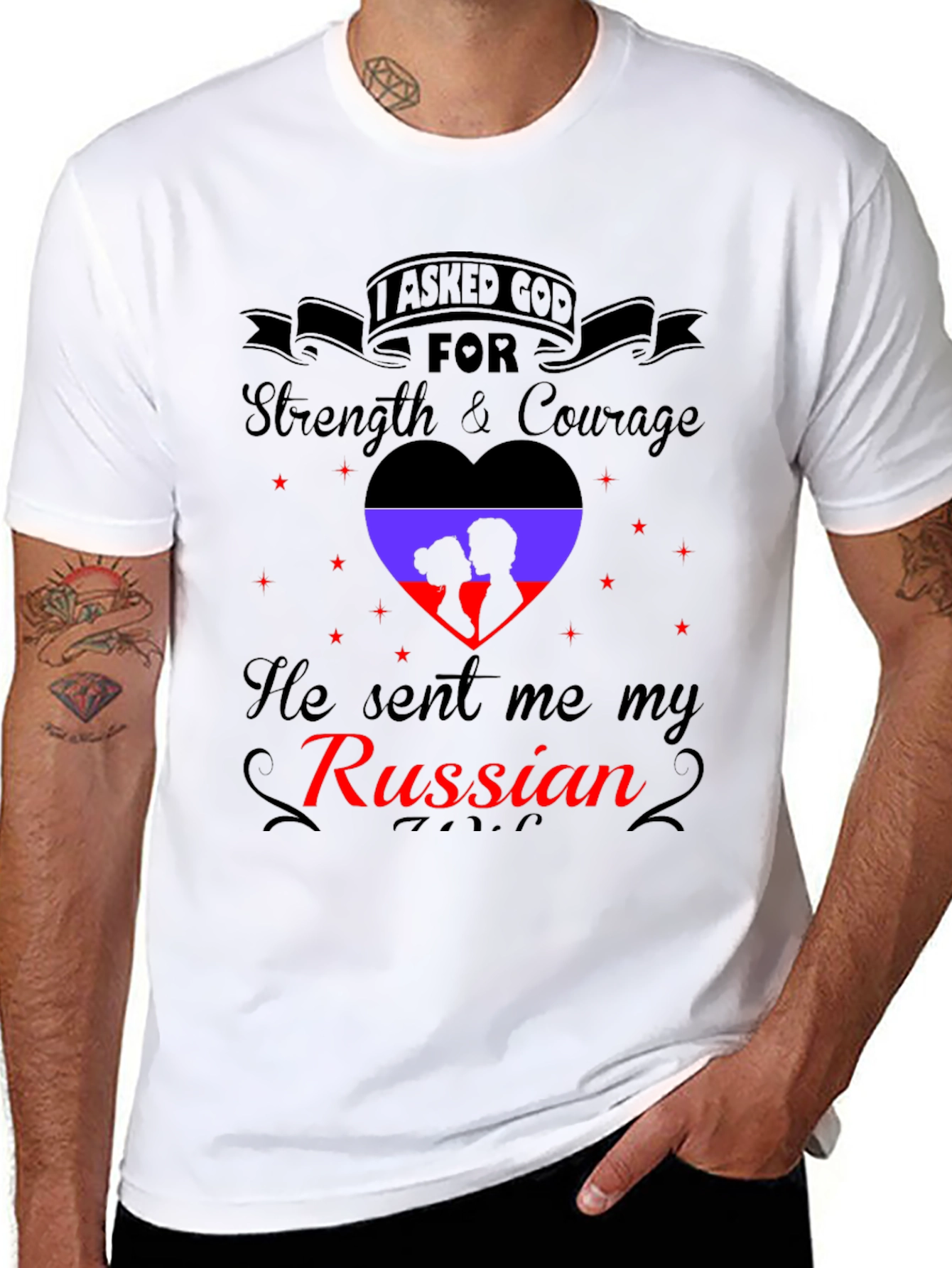 I Asked God For Strength Russian T-Shirt